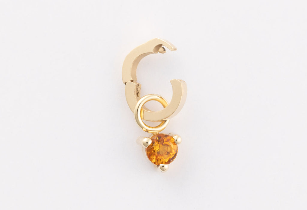 10k Yellow Gold Citrine Birthstone Charm with Open Interchangeable Charm Link