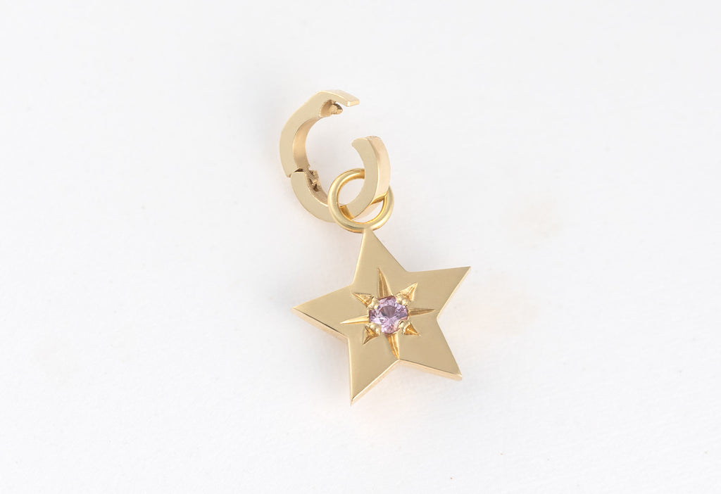 10k Yellow Gold Star Charm with Open Interchangeable Charm Link