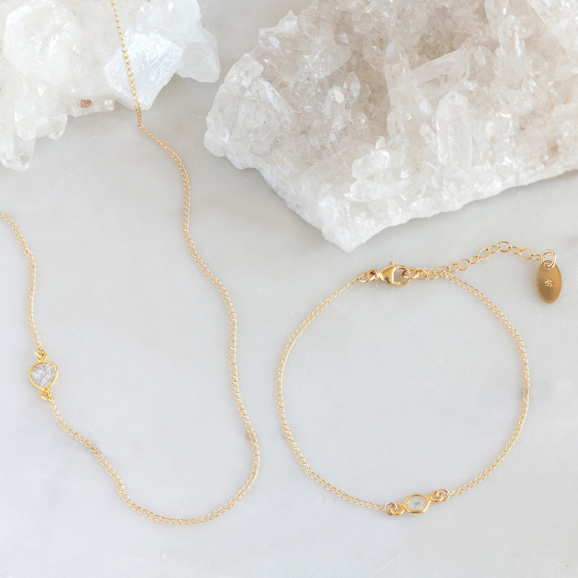 buy:the-asymmetrical-salt-and-pepper-diamond-slice-necklace-yellow-gold-filled,the-salt-and-pepper-diamond-slice-bracelet-gold-filled