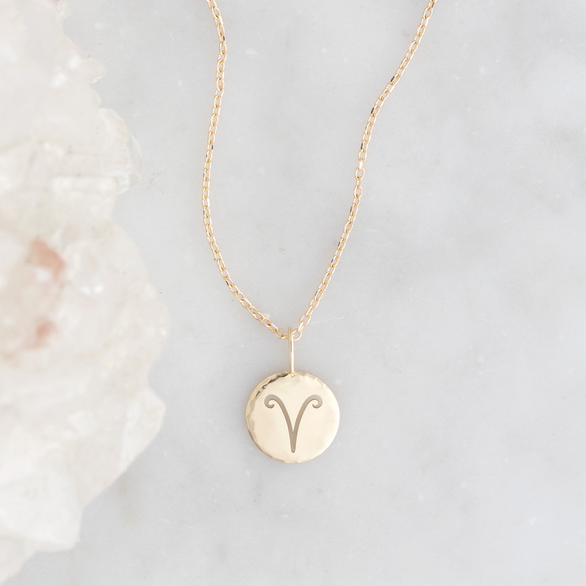 The Custom Zodiac Birthstone Charm Necklace | Yellow Gold
