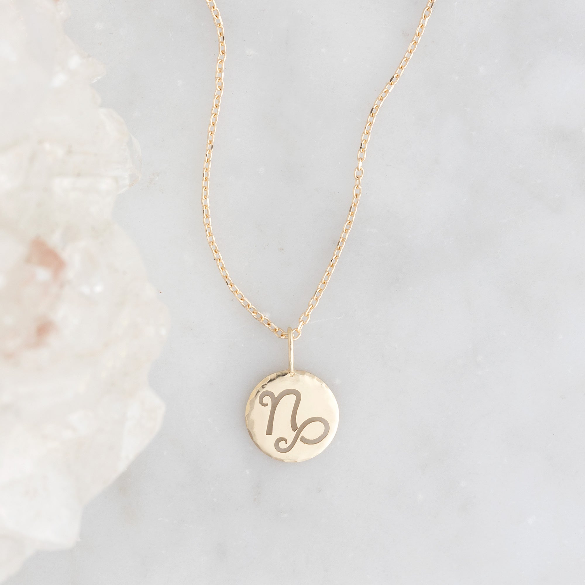 The Custom Zodiac Birthstone Charm Necklace | Yellow Gold