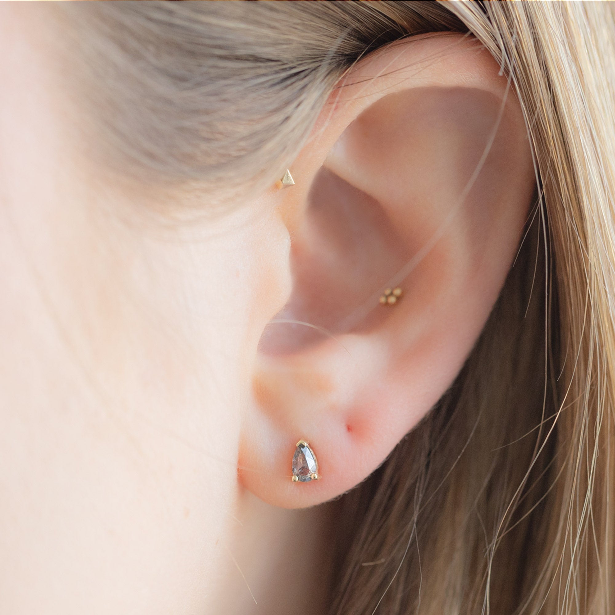 The Salt and Pepper Diamond Stud Earrings | Yellow, Rose or White Gold
