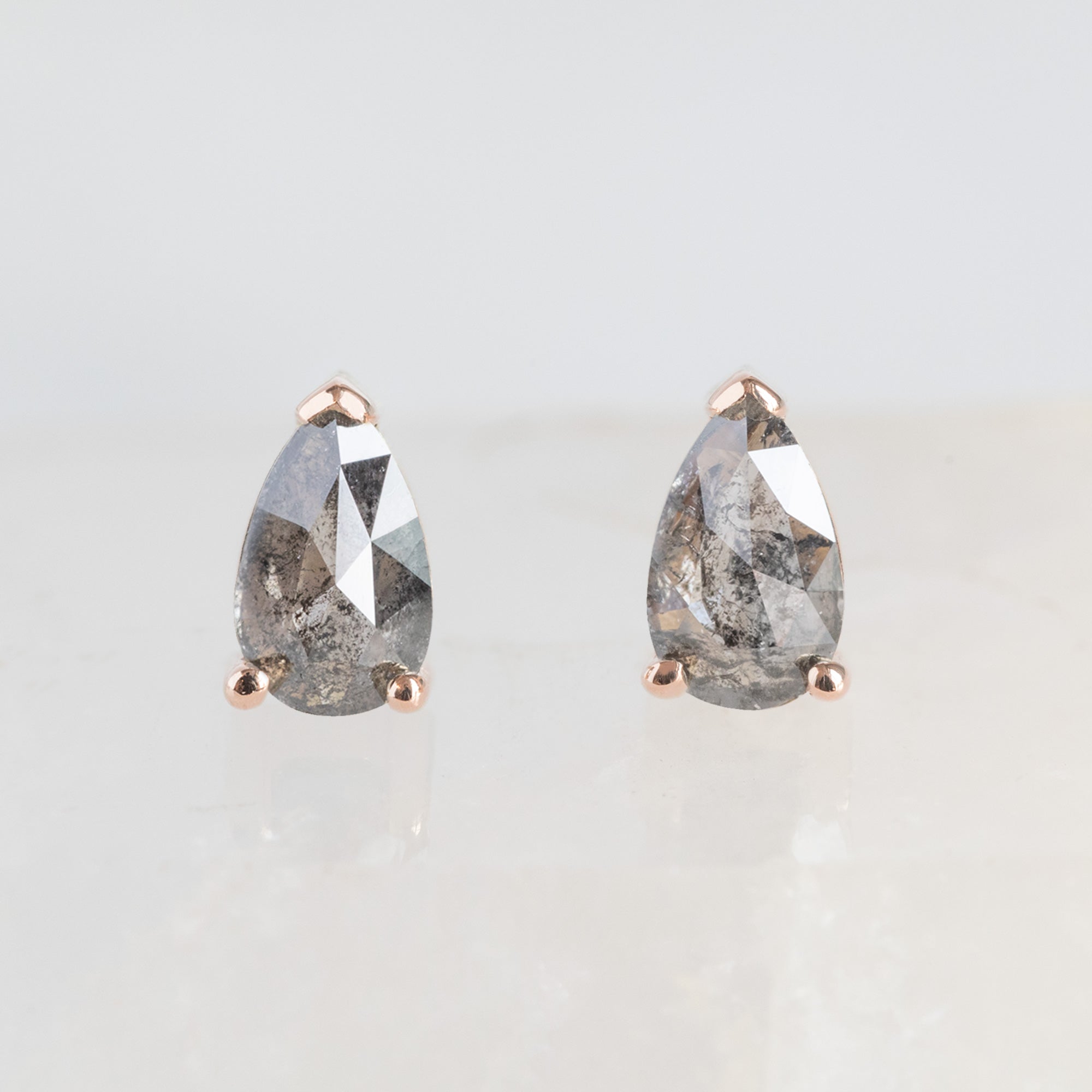 The Salt and Pepper Diamond Stud Earrings | Yellow, Rose or White Gold