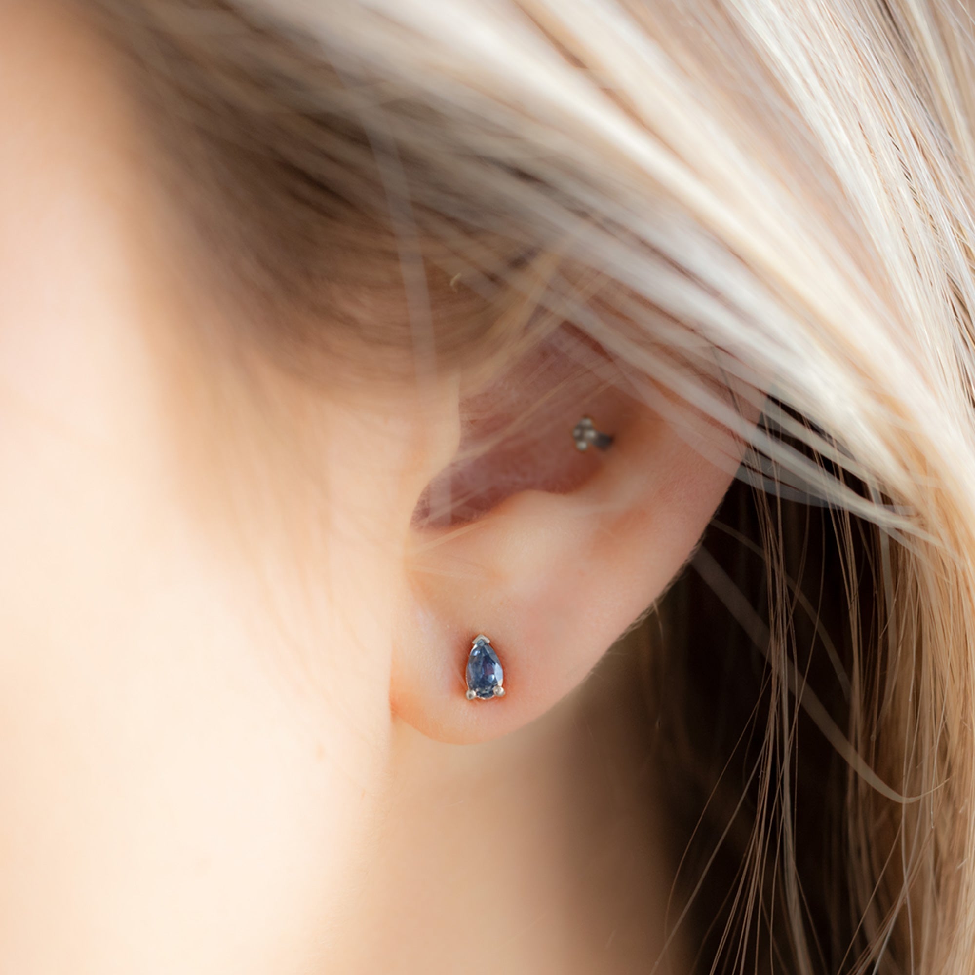 The Montana Sapphire Stud Earrings | Yellow, Rose or White Gold