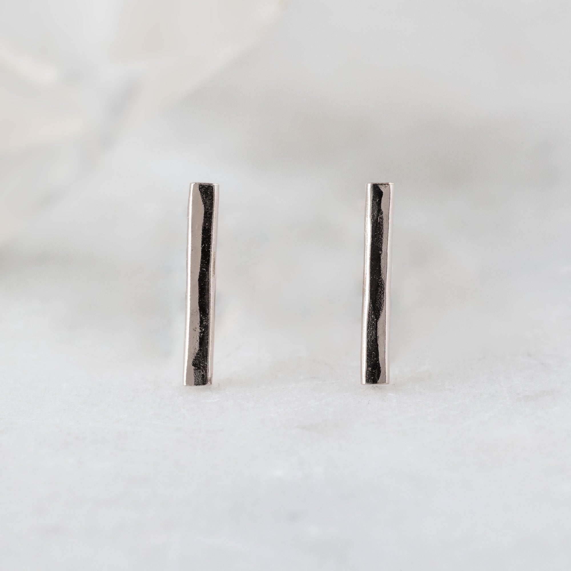 The Linea Bar Stud Earrings | Yellow, Rose, White or Sterling Silver