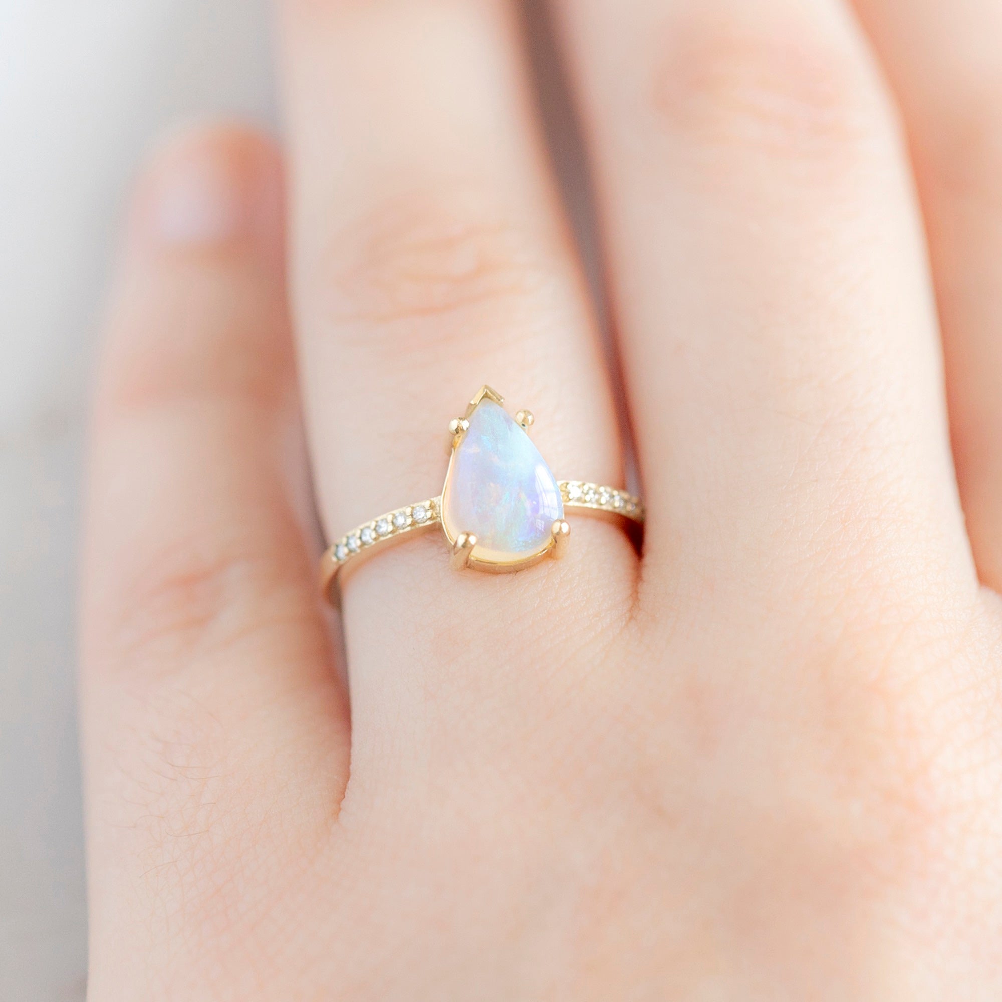 The Willow Ring | Build Your Own Pear Australian Opal Engagement Ring