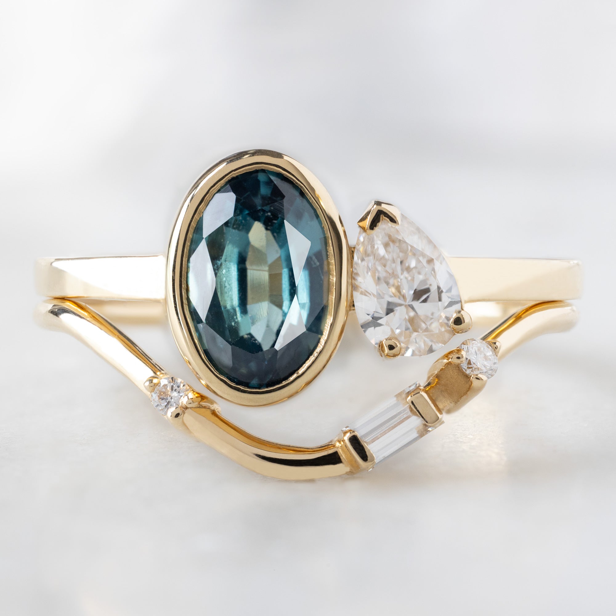 The You and Me Ring | 1.11ct Oval Cut Sapphire in 14K Yellow Gold
