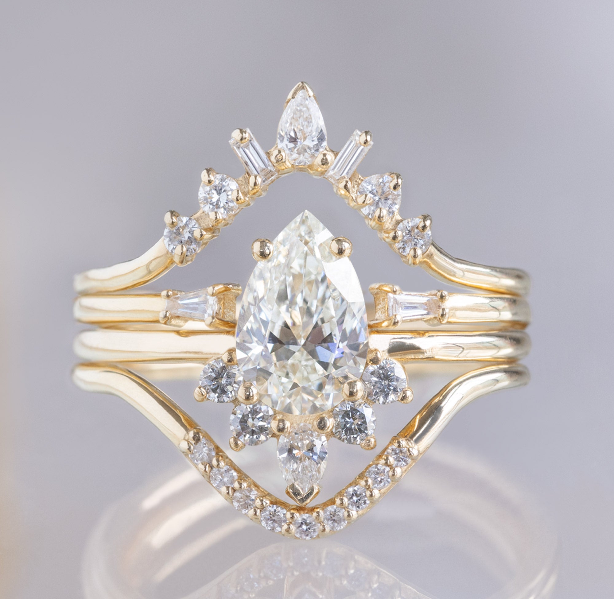 The Aster Ring | Build Your Own Pear White Diamond Engagement Ring