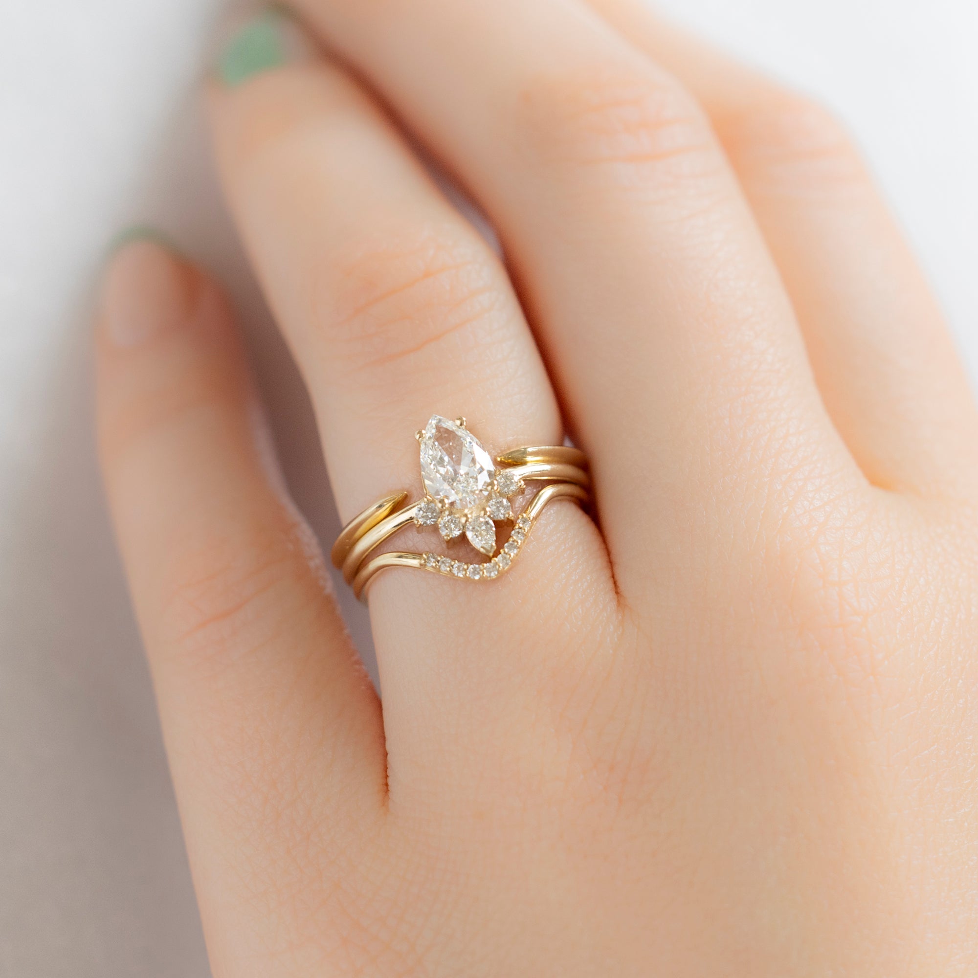 The Aster Ring | Build Your Own Pear White Diamond Engagement Ring