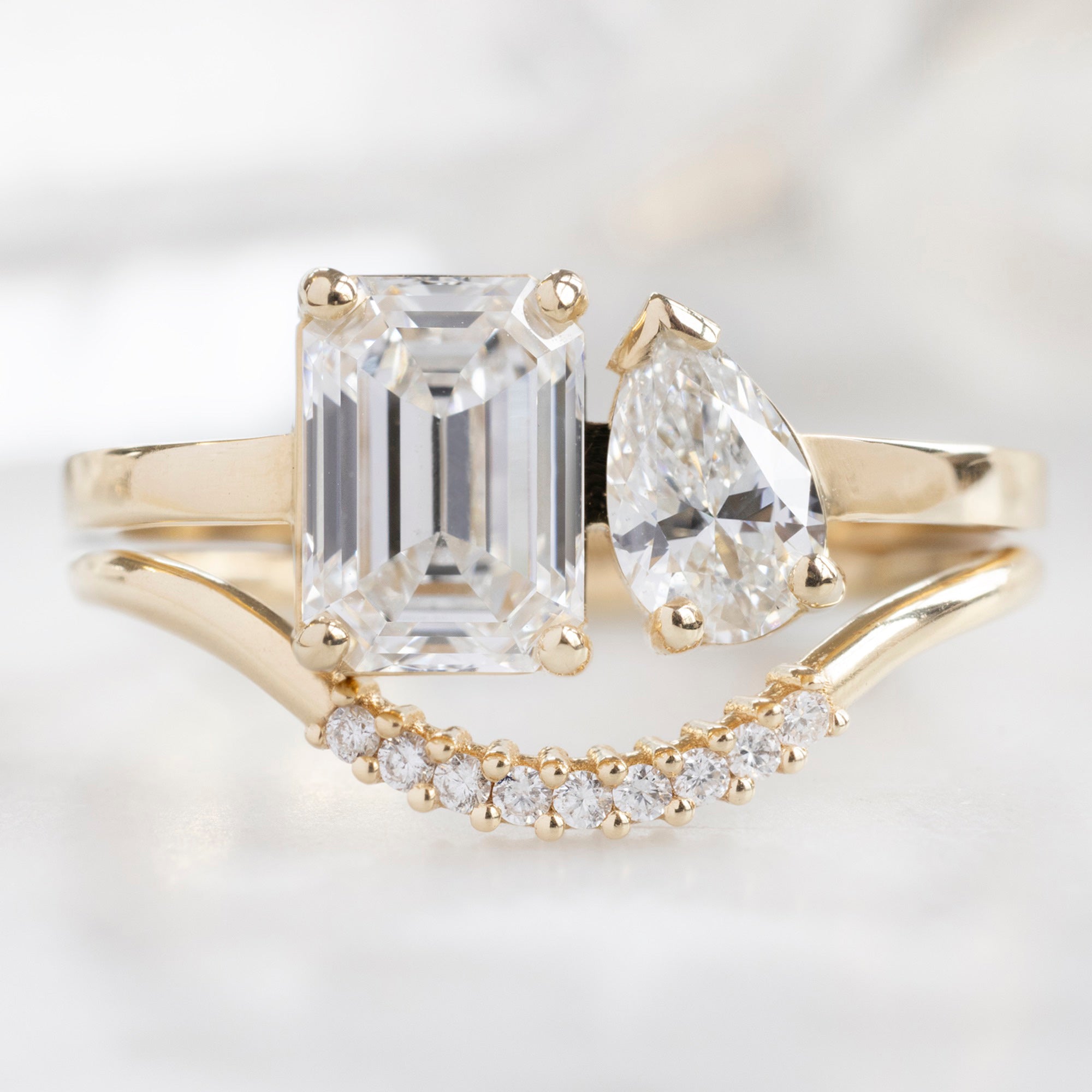 buy:the-you-me-ring-1-50ct-emerald-cut-lab-grown-white-diamond-in-14k-yellow-gold,white-diamond-pave-arc-stacking-band-14k-or-18k-yellow-gold