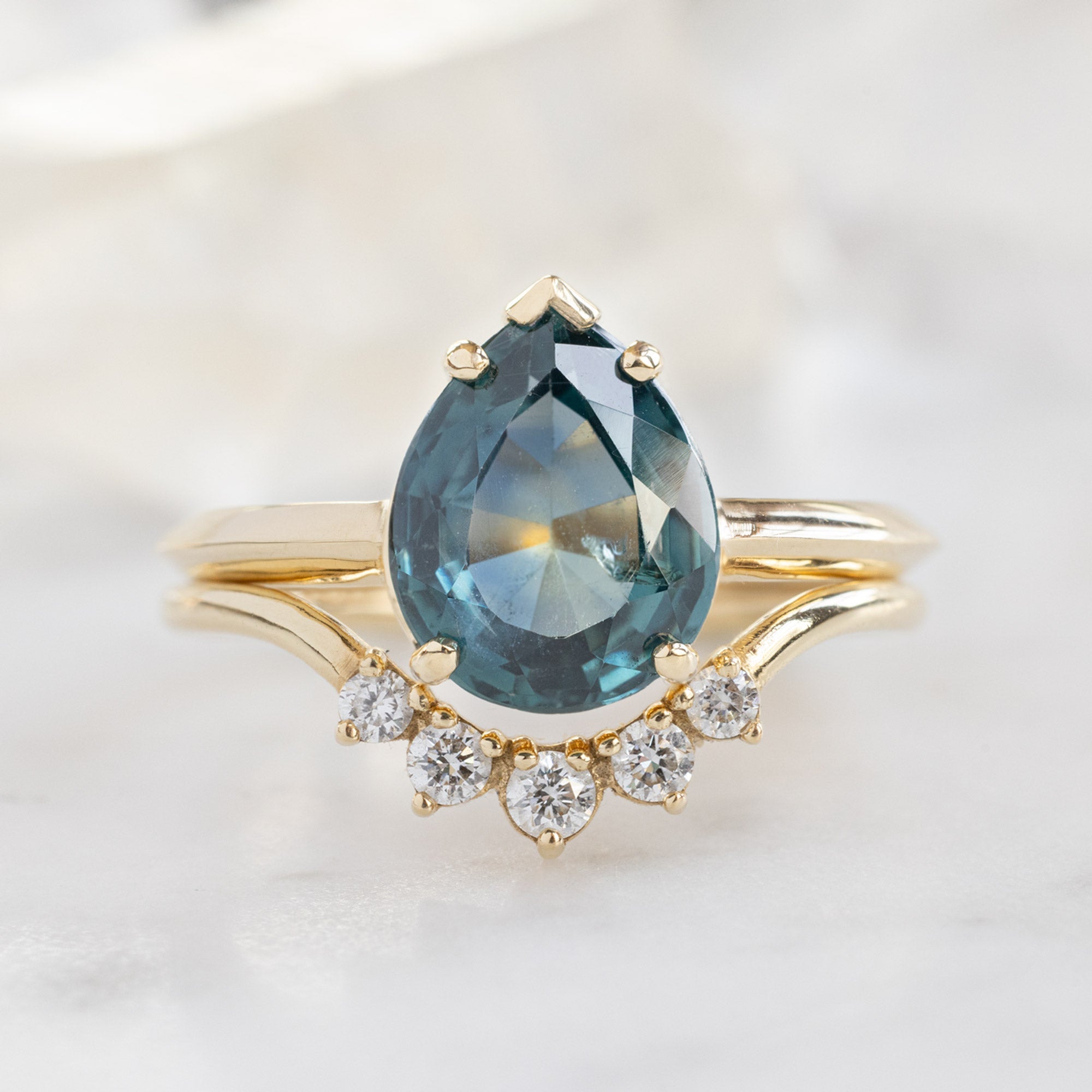 The Sage Ring | Build Your Own Pear Sapphire Engagement Ring