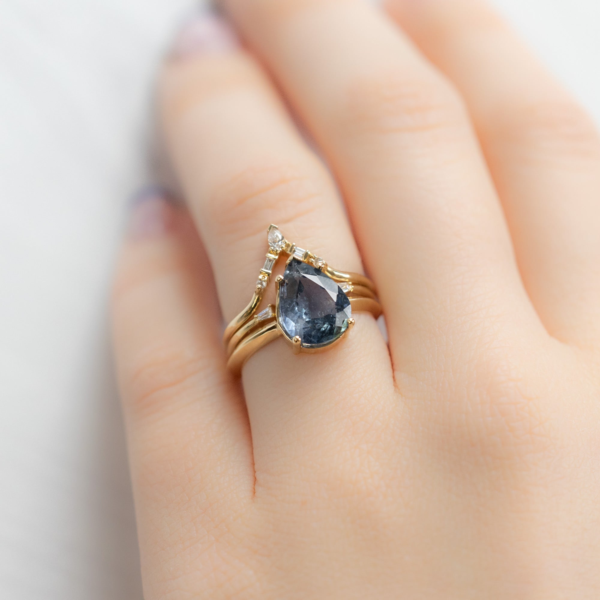 The Sage Ring | Build Your Own Pear Sapphire Engagement Ring