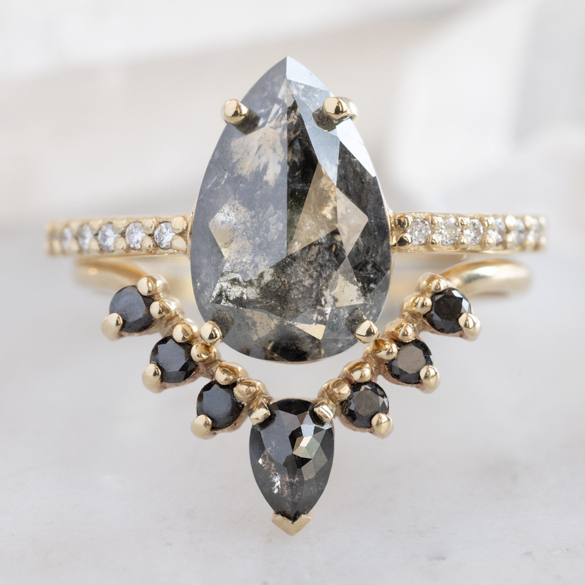 The Willow Ring | Build Your Own Pear Black Diamond Engagement Ring