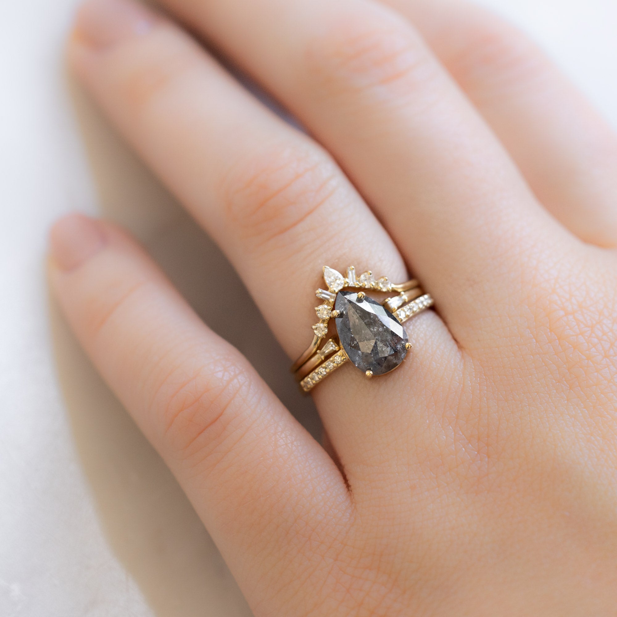 The Willow Ring | Build Your Own Pear Black Diamond Engagement Ring