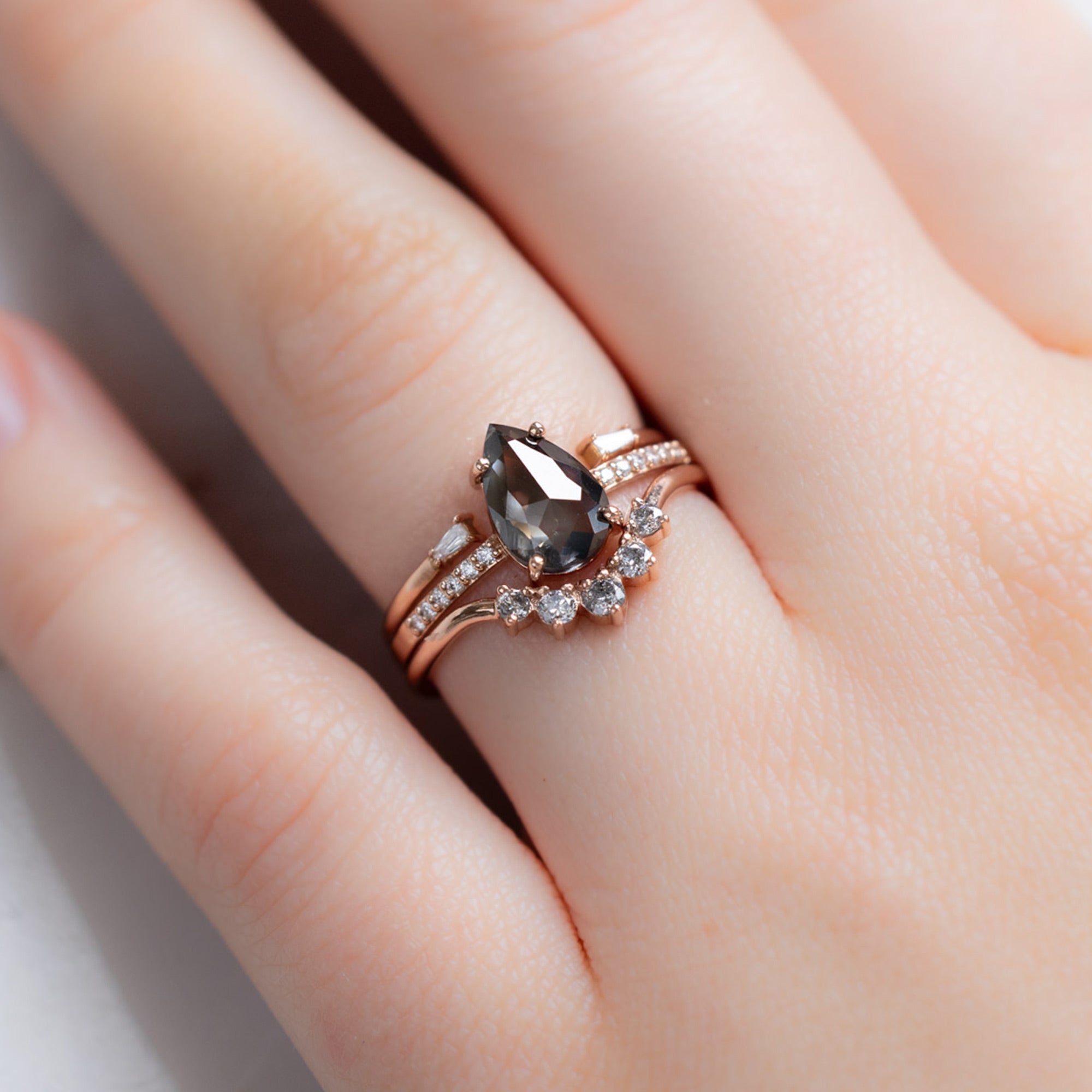 The Willow Ring | Build Your Own Pear Black Diamond Engagement Ring