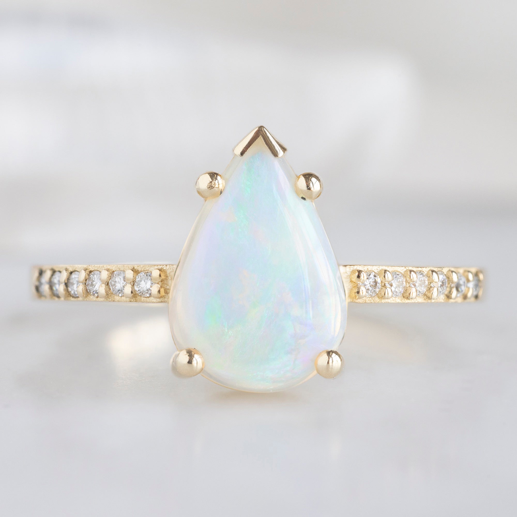 The Willow Ring | Build Your Own Pear Australian Opal Engagement Ring