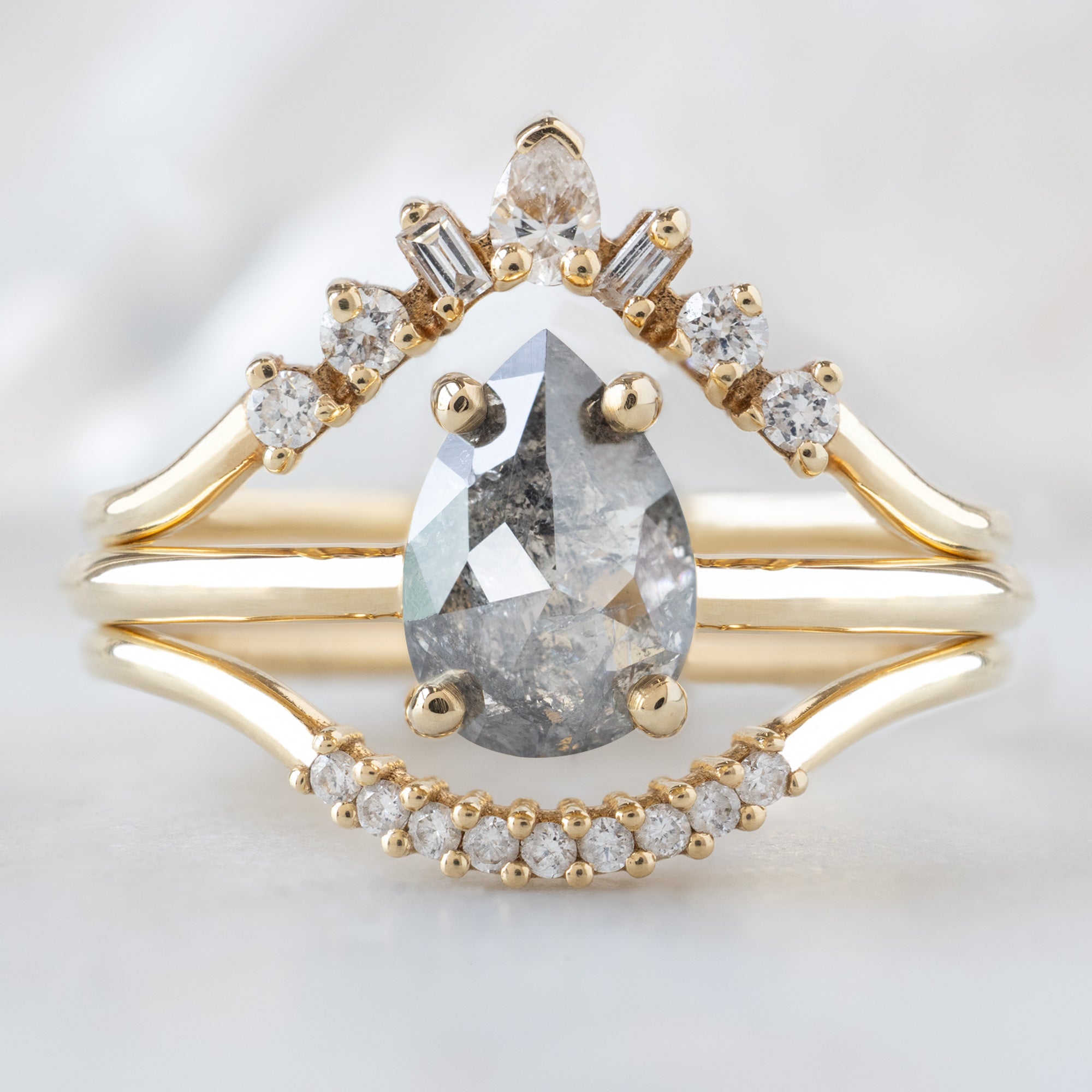 buy:geometric-white-diamond-sunburst-stacking-band-14k-or-18k-yellow-gold,the-bryn-ring-1-01ct-pear-salt-and-pepper-diamond-in-14k-yellow-gold,white-diamond-pave-arc-stacking-band-14k-or-18k-yellow-gold