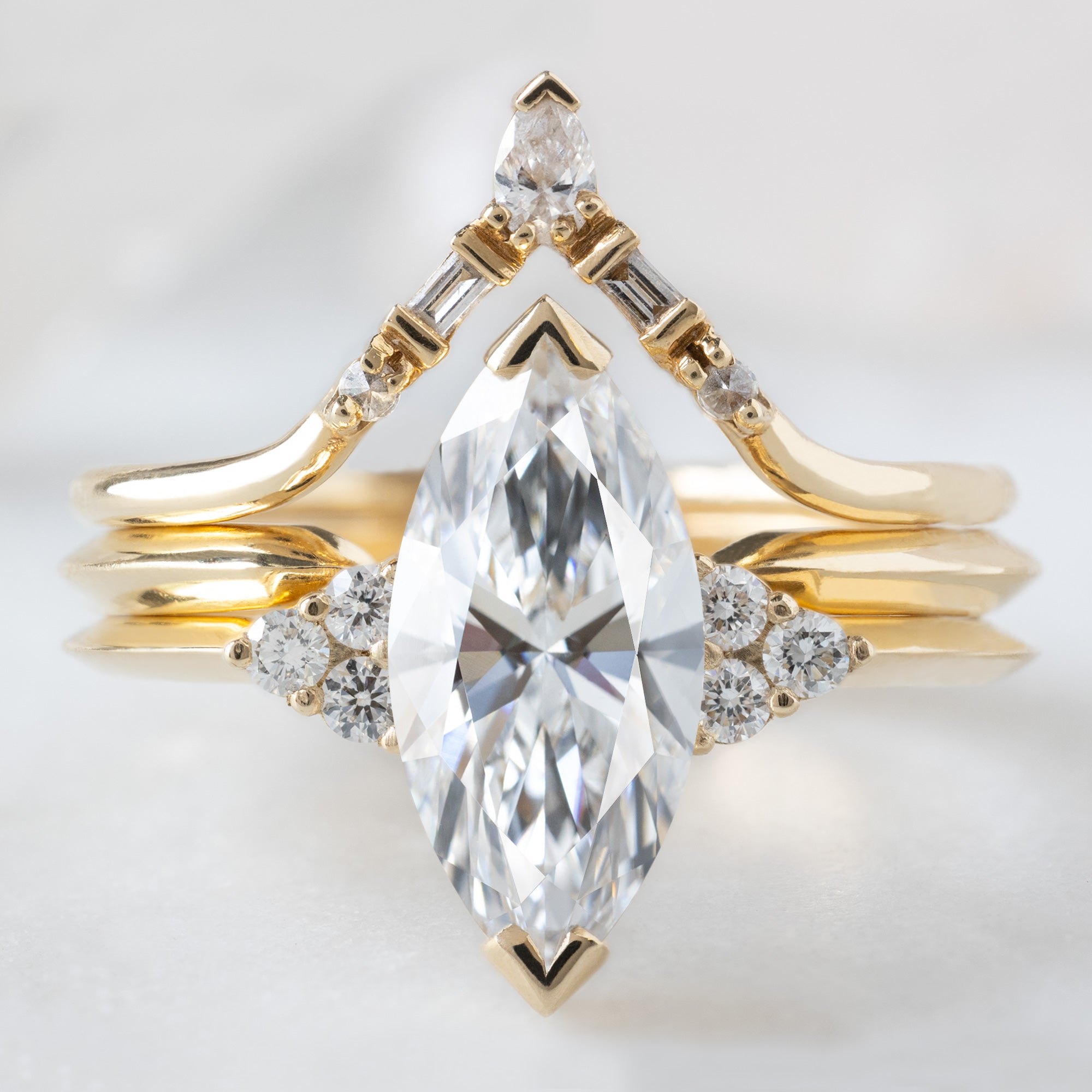 buy:white-diamond-tiara-stacking-band-14k-or-18k-yellow-gold,gold-open-cuff-knife-edge-stacking-band-14k-yellow-gold,the-ivy-ring-1-64ct-marquise-lab-grown-white-diamond-in-14k-yellow-gold