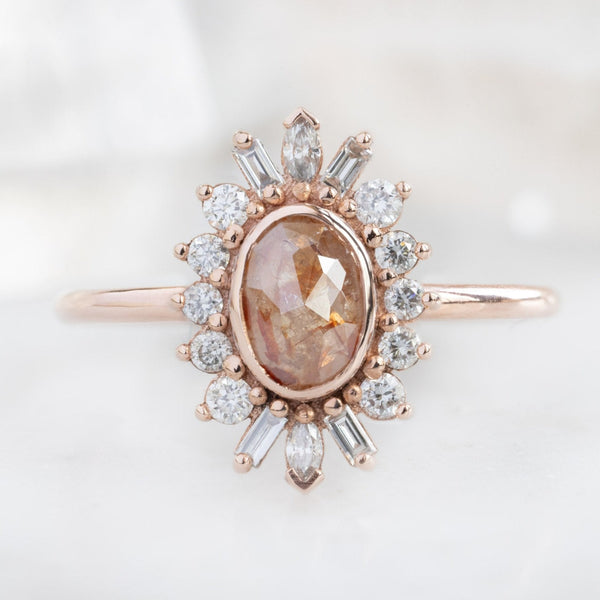 The Camellia Ring | 0.42ct Oval Red Diamond in 14K Rose Gold