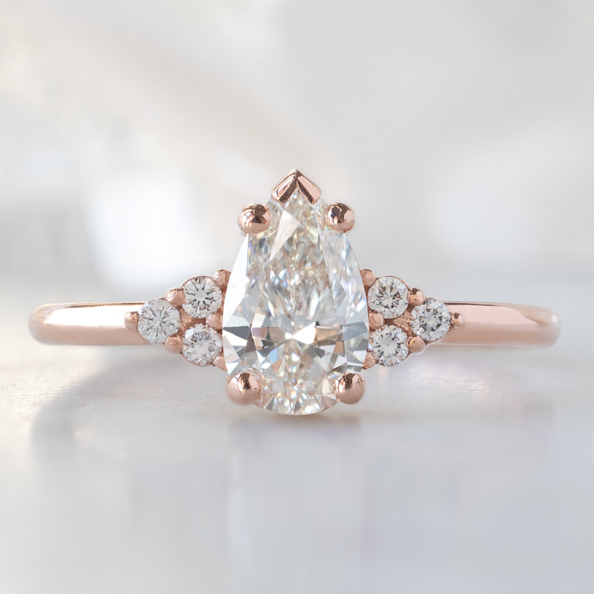 The Ivy Ring | 0.65ct Pear White Diamond in 14K Rose Gold