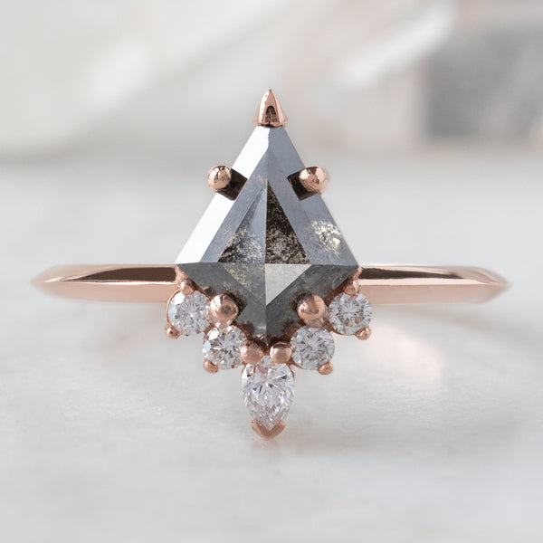 The Aster Ring | 1.22ct Kite Black Diamond in 14K Rose Gold