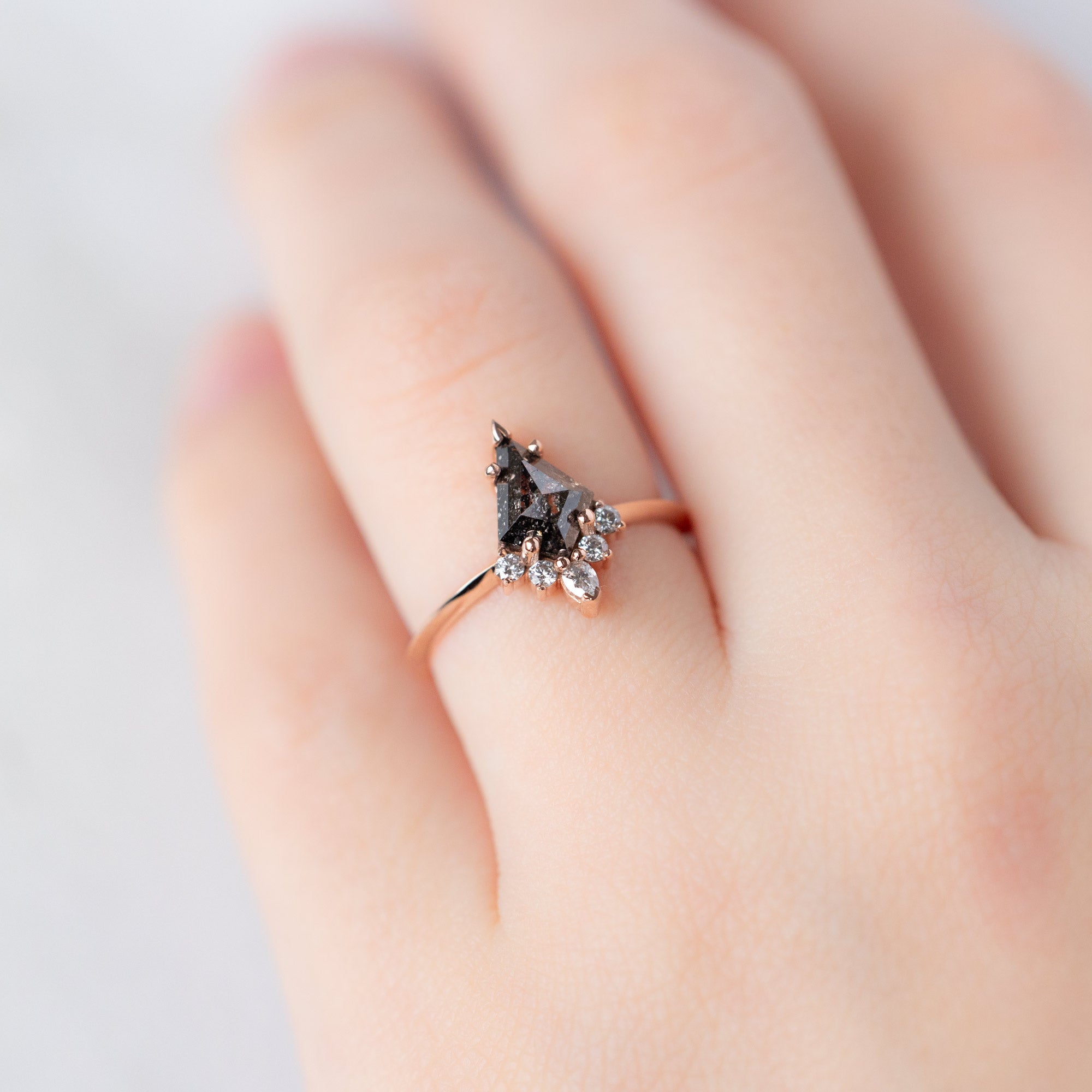 The Aster Ring | Build Your Own Kite Black Diamond Engagement Ring