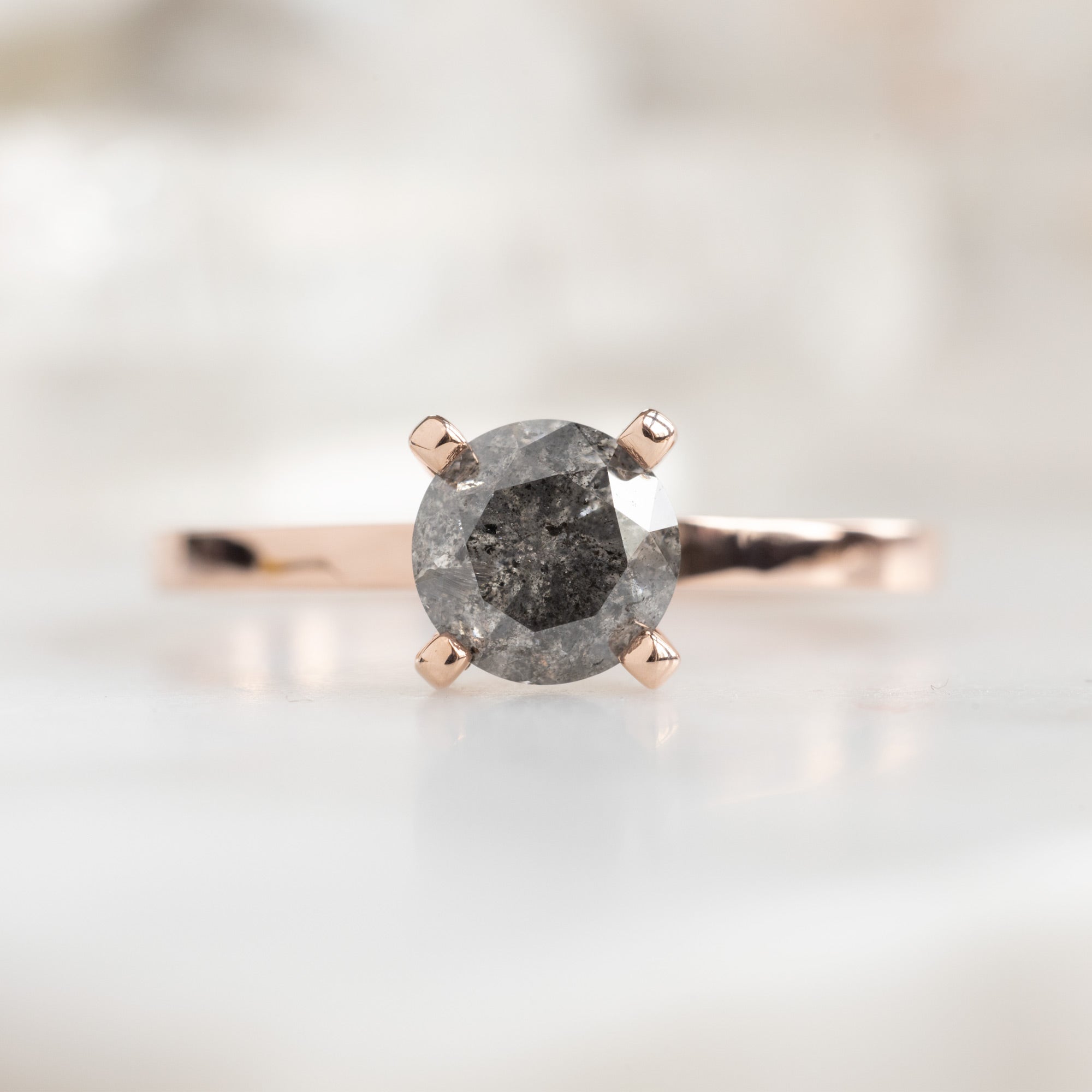 The Bryn Ring | Build Your Own Round Salt and Pepper Diamond Engagement Ring