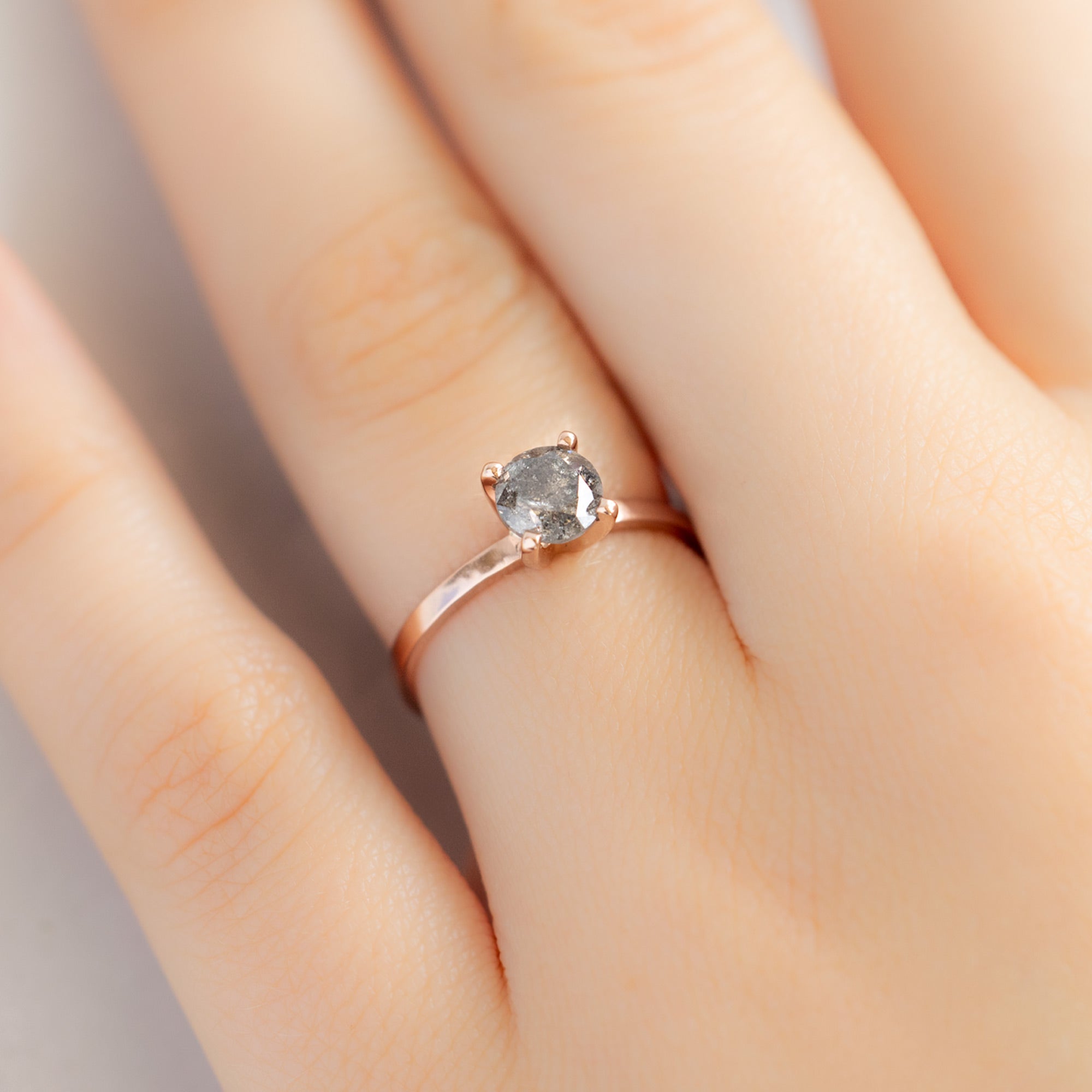 The Bryn Ring | Build Your Own Round Salt and Pepper Diamond Engagement Ring