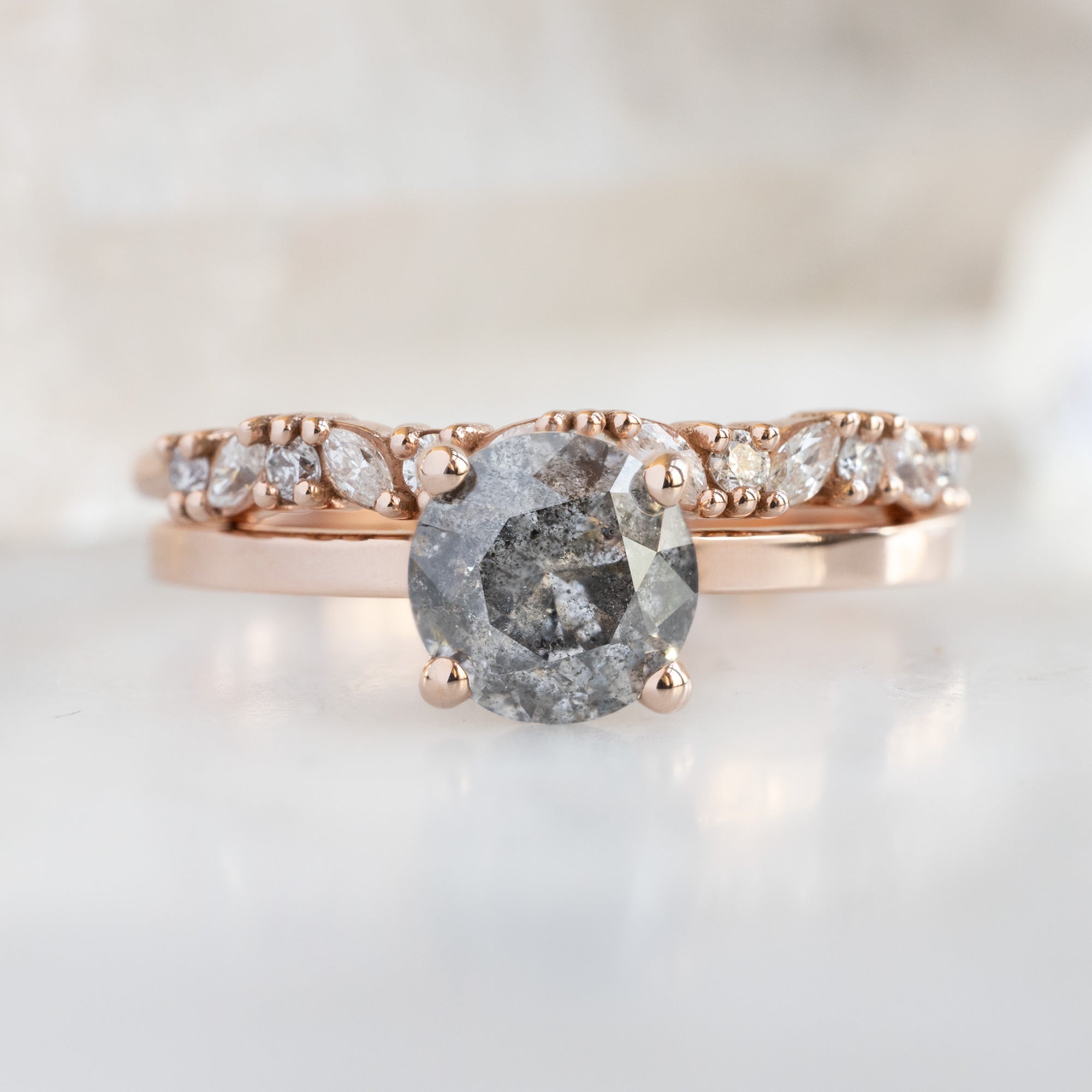 The Bryn Ring | Build Your Own Round Salt and Pepper Diamond Engagement Ring