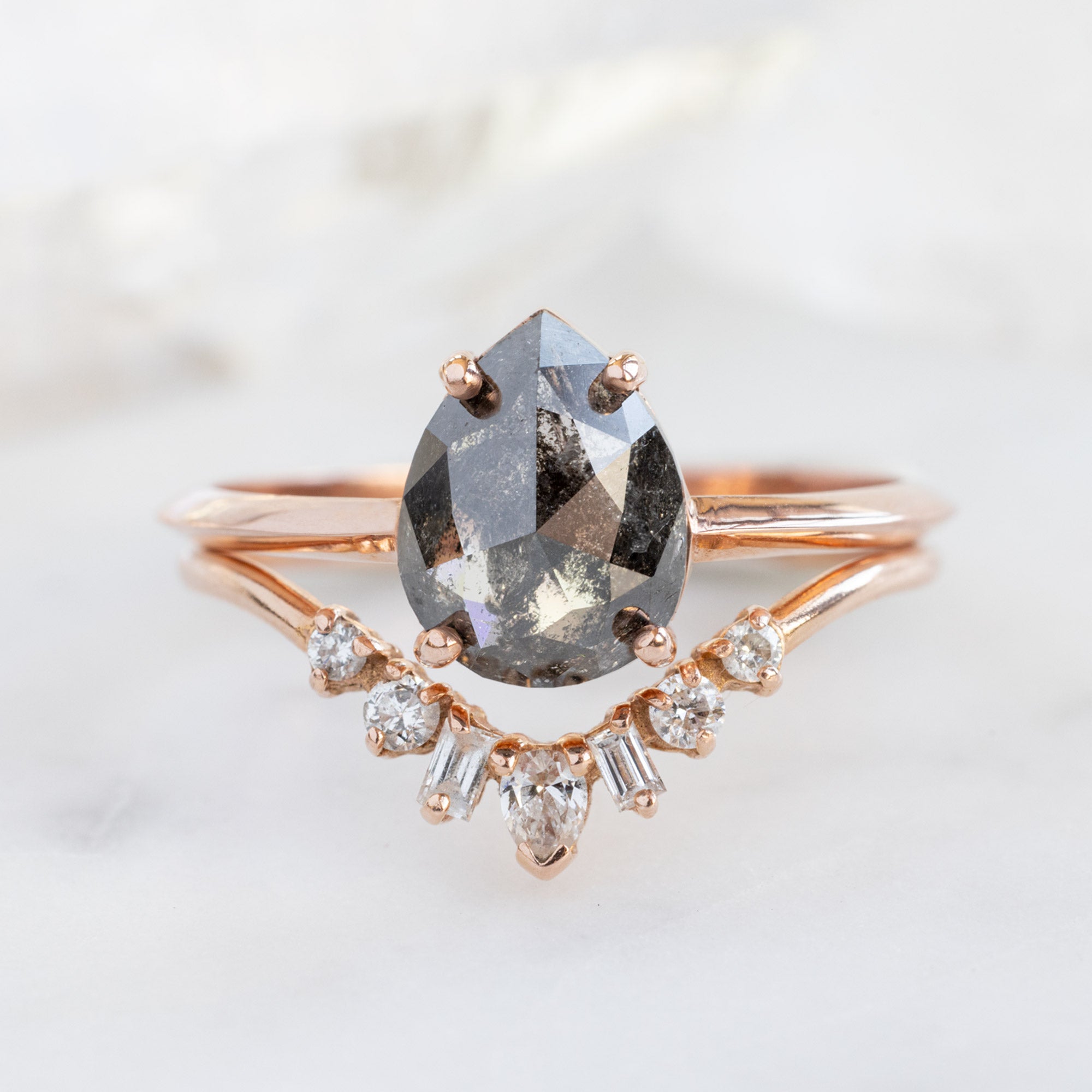 The Bryn Ring | Build Your Own Pear Black Diamond Engagement Ring