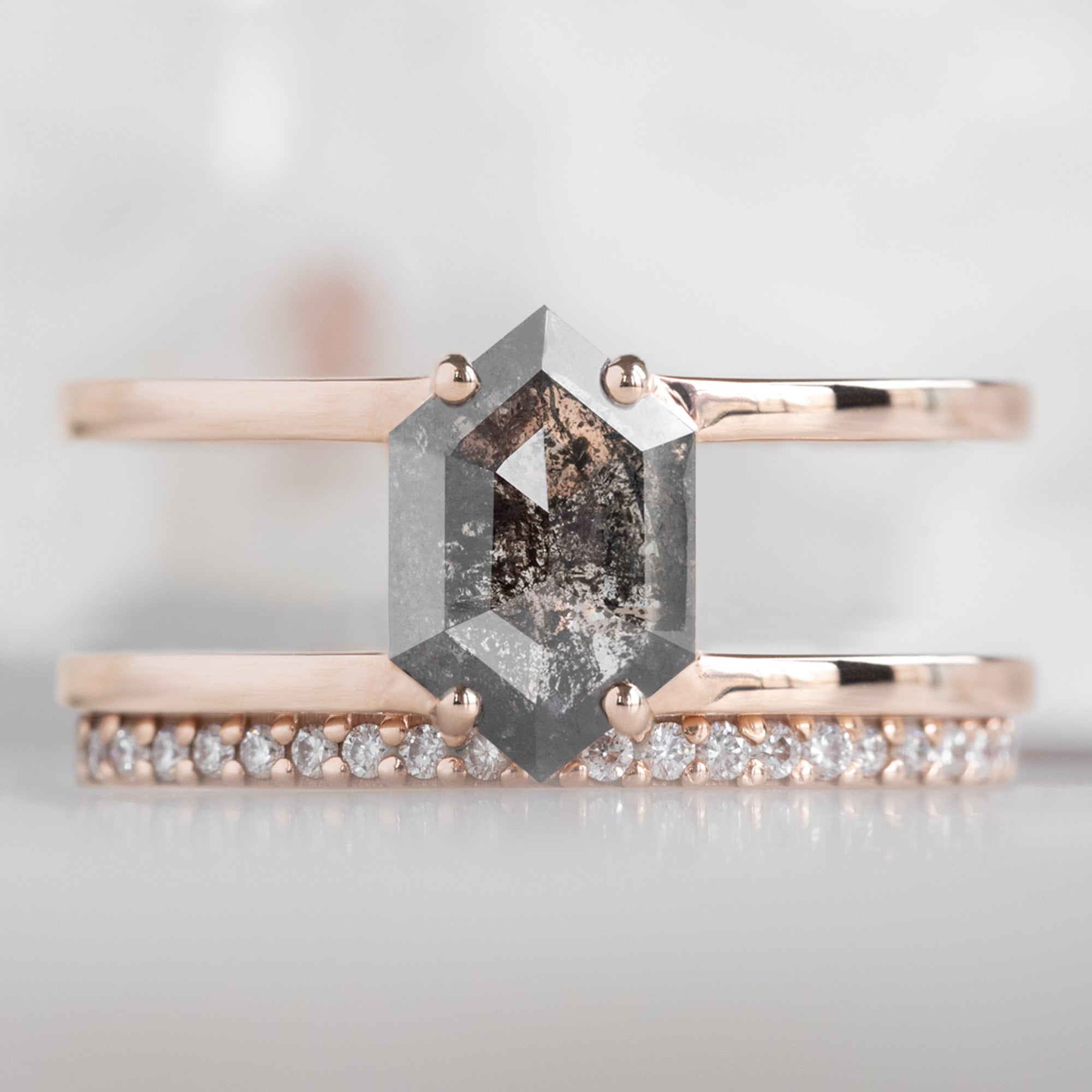The Poppy Ring | Build Your Own Hexagon Black Diamond Engagement Ring