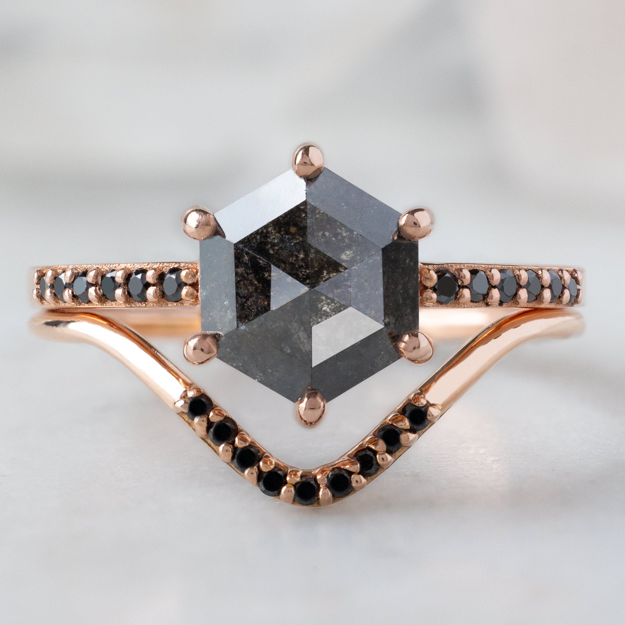 The Willow Ring | Build Your Own Hexagon Black Diamond Engagement Ring