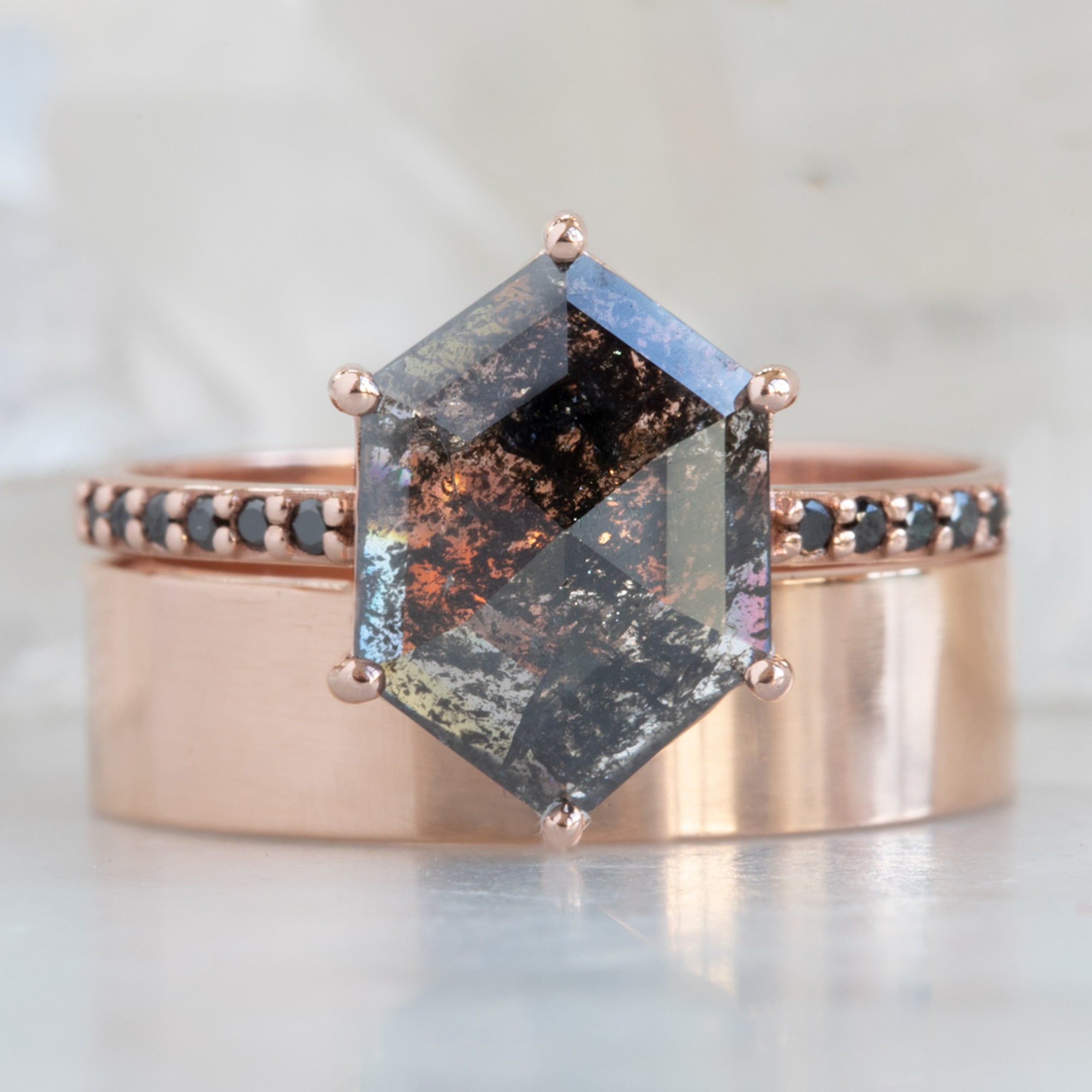The Willow Ring | Build Your Own Hexagon Black Diamond Engagement Ring