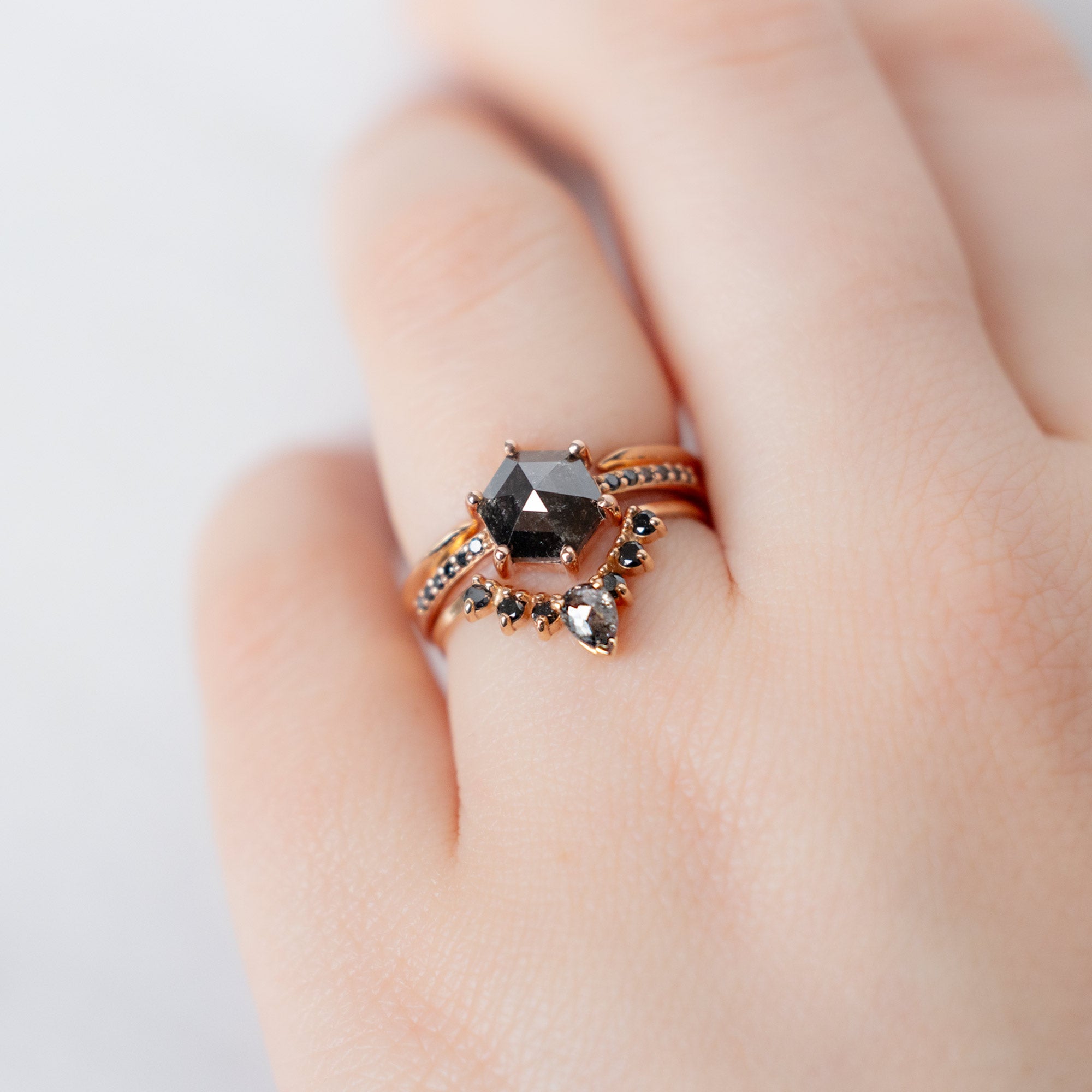 The Willow Ring | Build Your Own Hexagon Black Diamond Engagement Ring