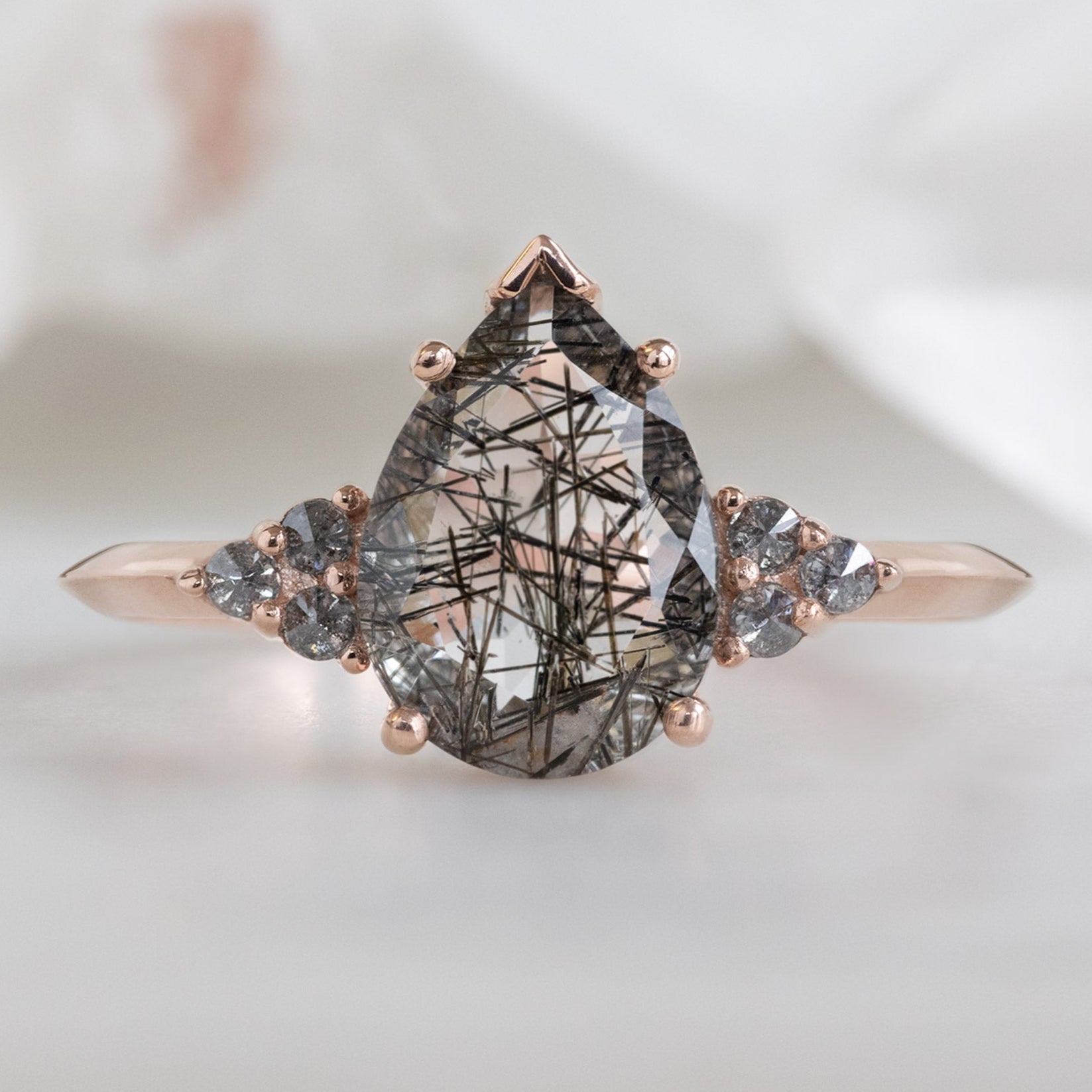 The Ivy Ring | Build Your Own Pear Tourmaline in Quartz Engagement Ring