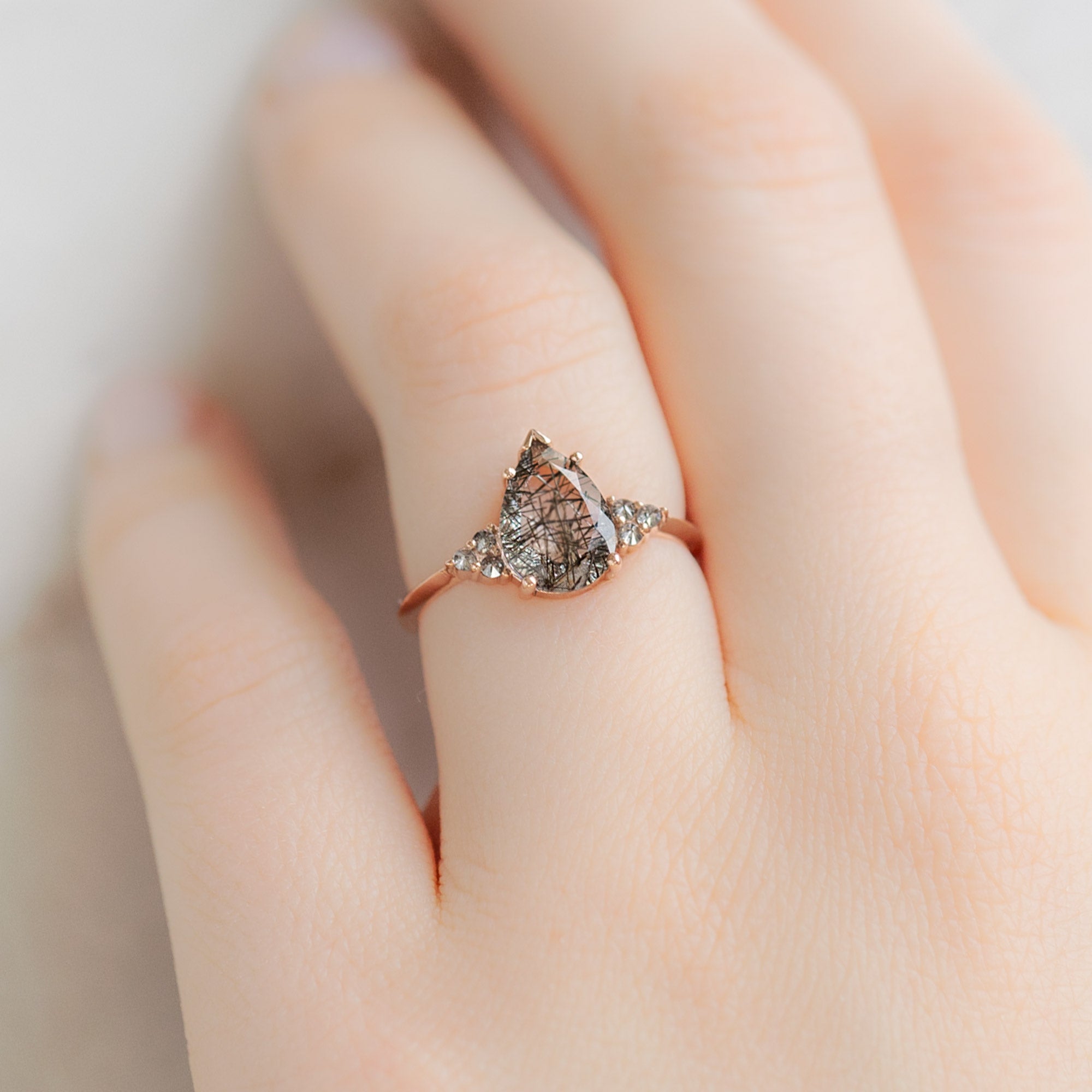 The Ivy Ring | Build Your Own Pear Tourmaline in Quartz Engagement Ring