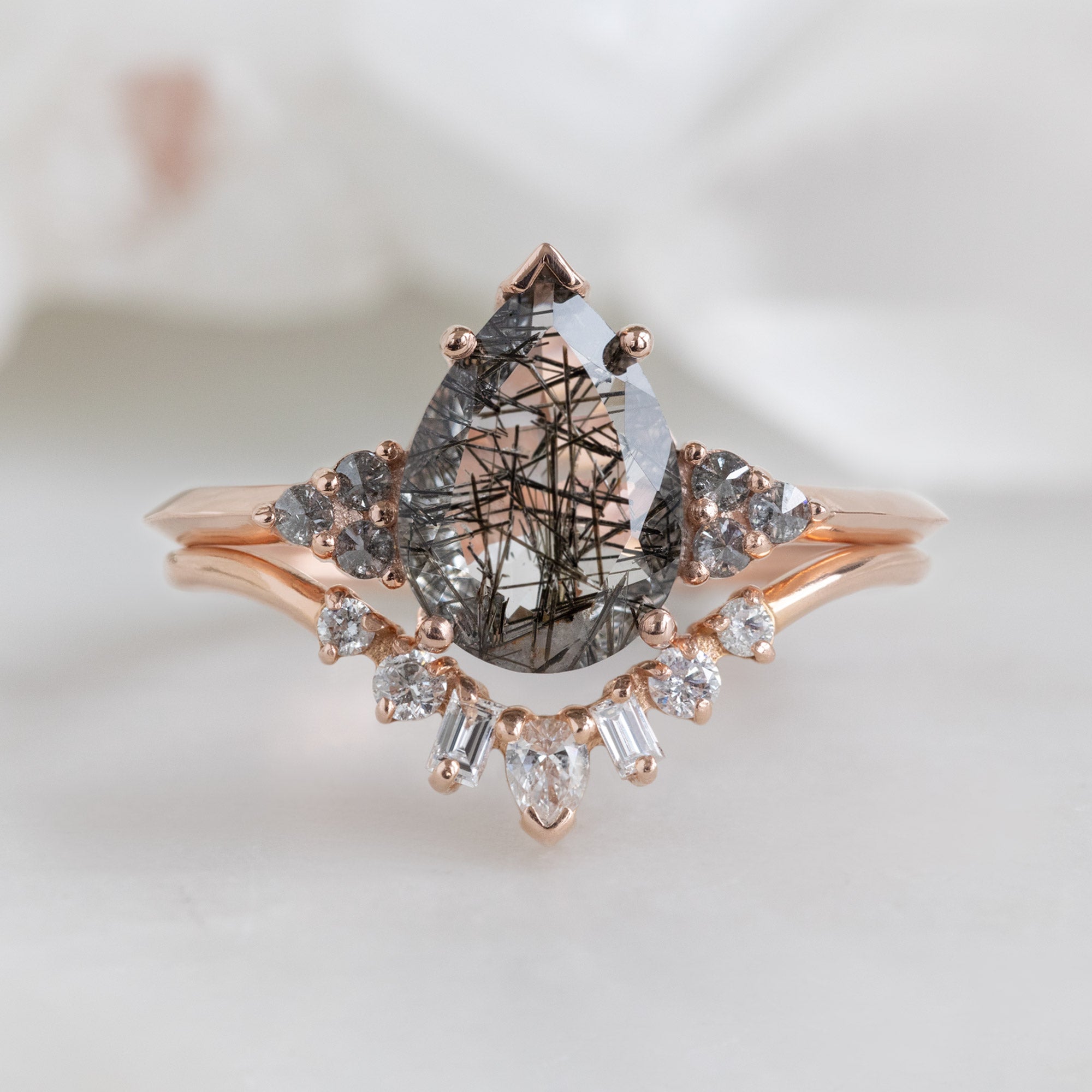 The Ivy Ring | Build Your Own Pear Tourmaline in Quartz Engagement Ring