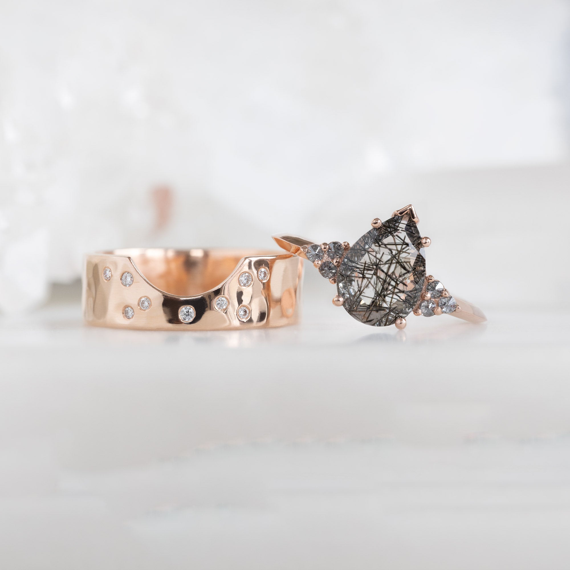 The Ivy Ring | Build Your Own Pear Tourmaline in Quartz Engagement Ring