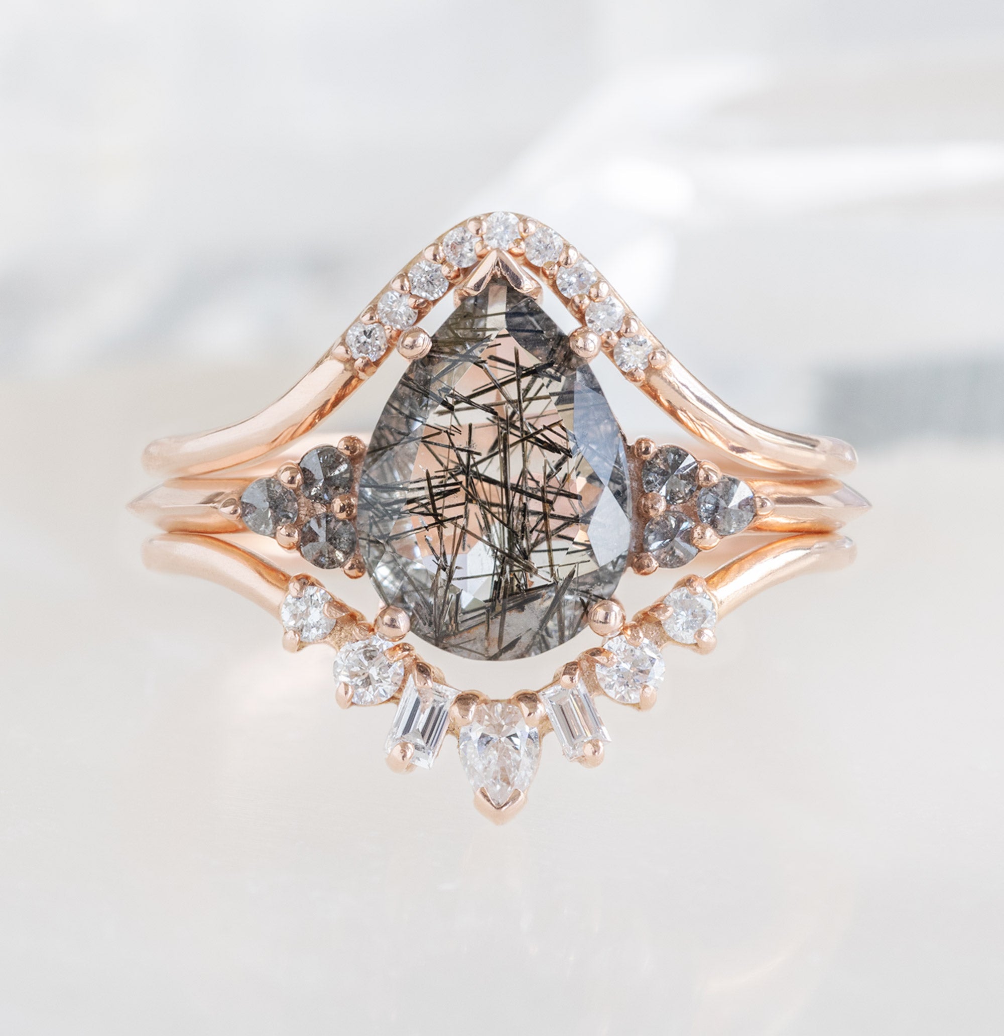 The Ivy Ring | Build Your Own Pear Tourmaline in Quartz Engagement Ring