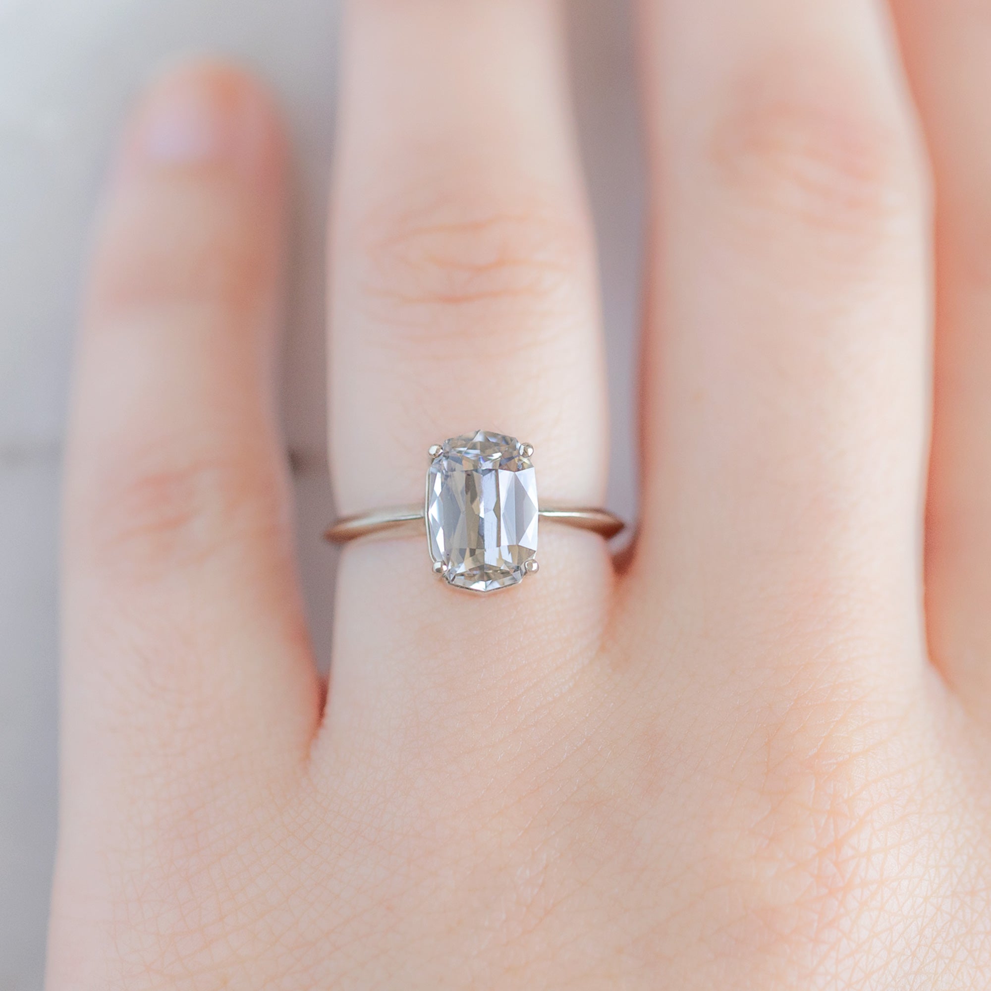 The Bryn Ring | 3.12ct Cushion Cut Lilac Sapphire in 14K White Gold