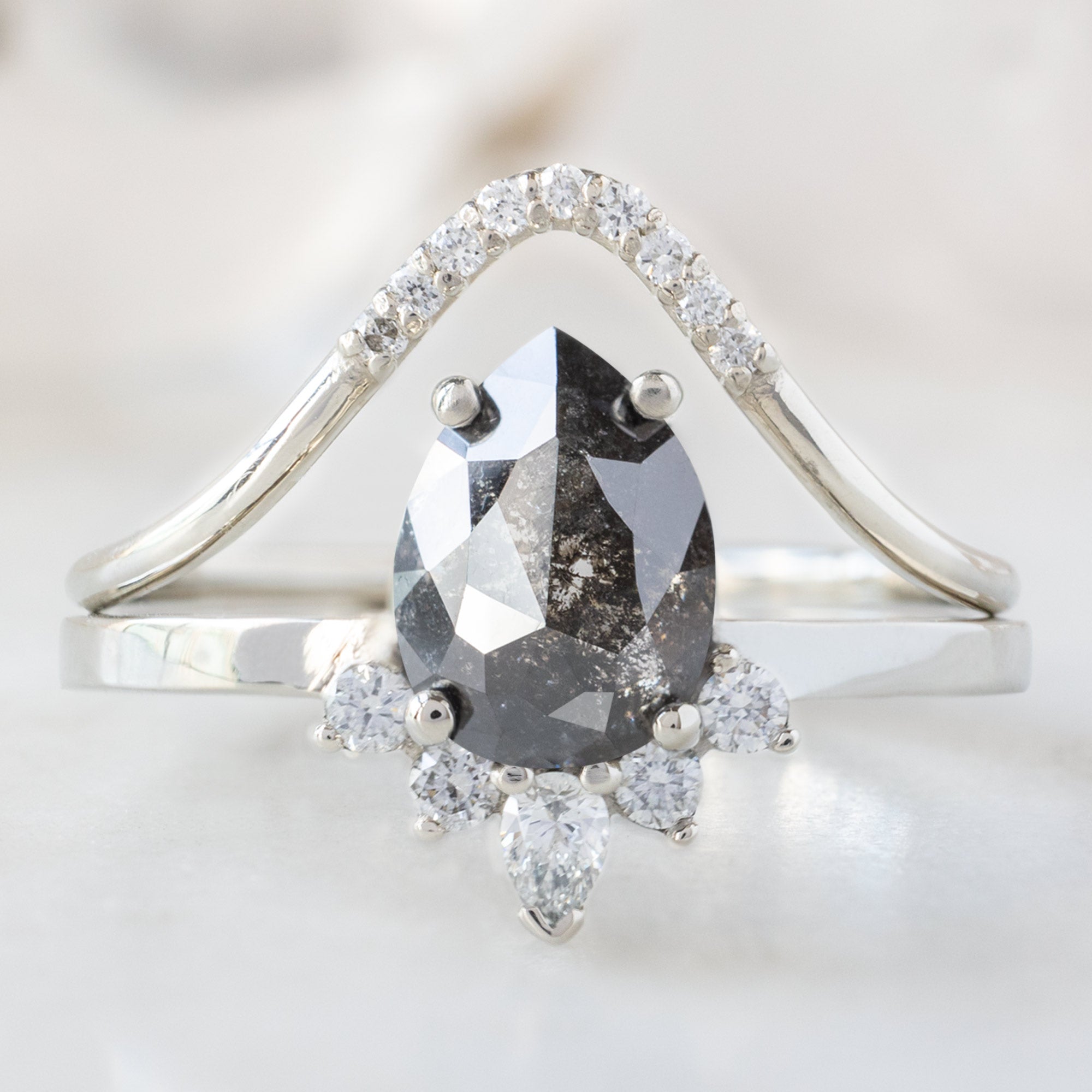 buy:one-of-a-kind-white-diamond-pave-peak-stacking-band-14k-or-18k-white-gold,the-aster-ring-1-55ct-pear-black-diamond-in-14k-white-gold