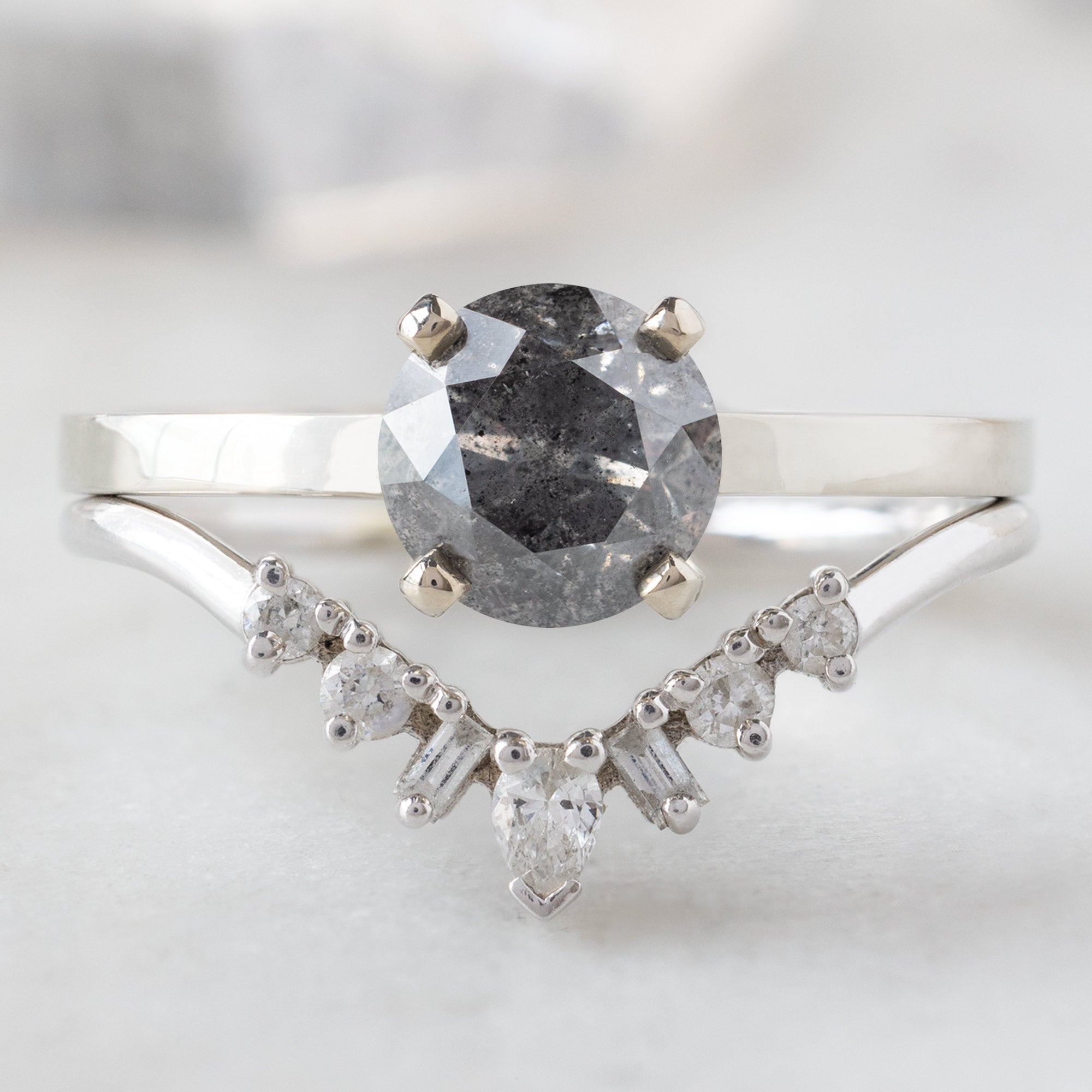 The Bryn Ring | Build Your Own Round Salt and Pepper Diamond Engagement Ring