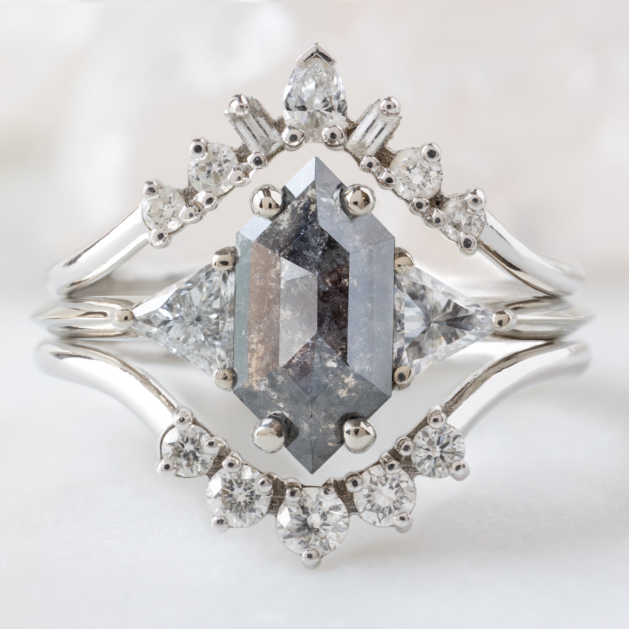 buy:geometric-white-diamond-sunburst-stacking-band-14k-or-18k-yellow-gold,the-jade-ring-1-02ct-hexagon-black-diamond-in-14k-white-gold,round-white-diamond-sunburst-stacking-band-14k-or-18k-yellow-gold