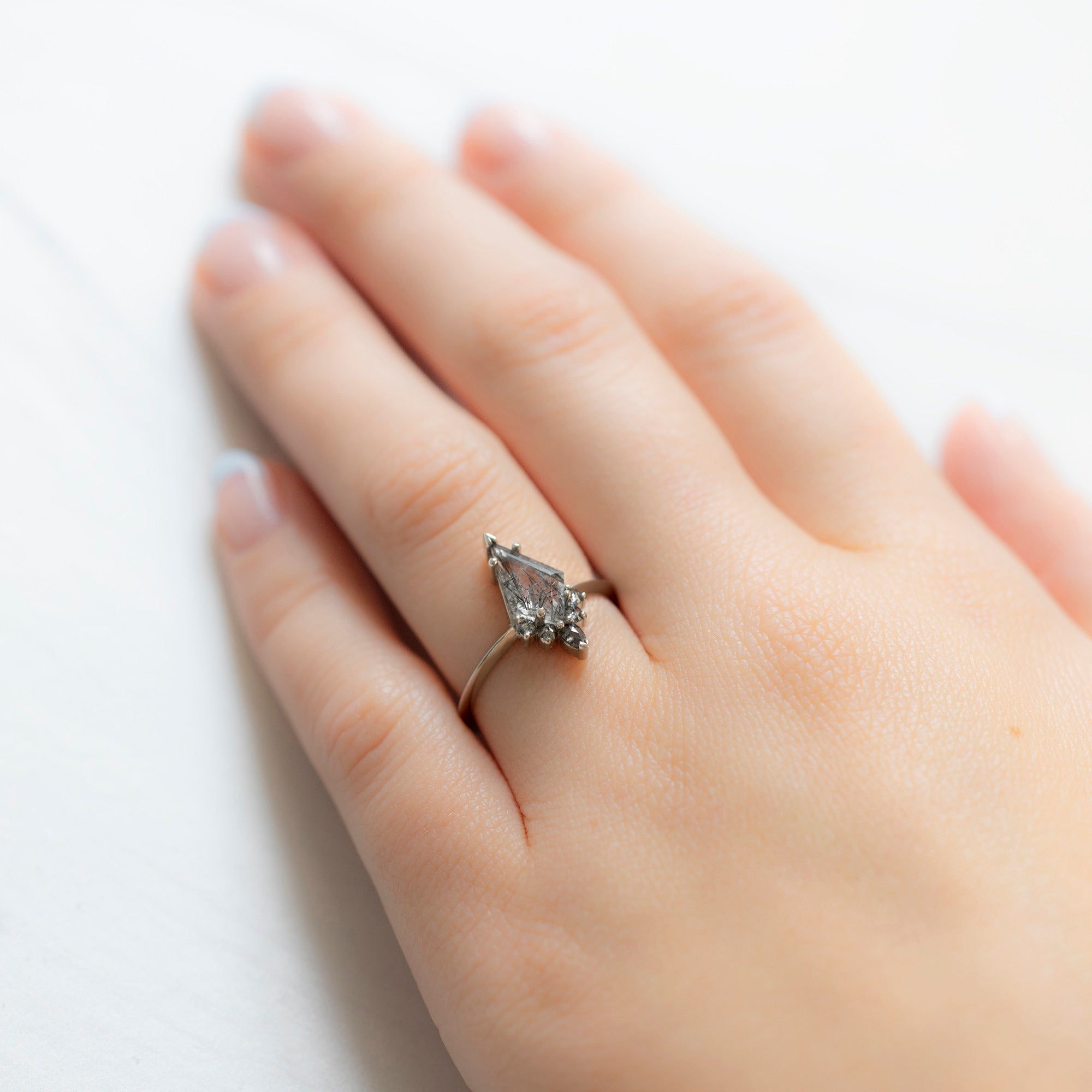 The Aster Ring | Build Your Own Kite Tourmaline in Quartz Engagement Ring