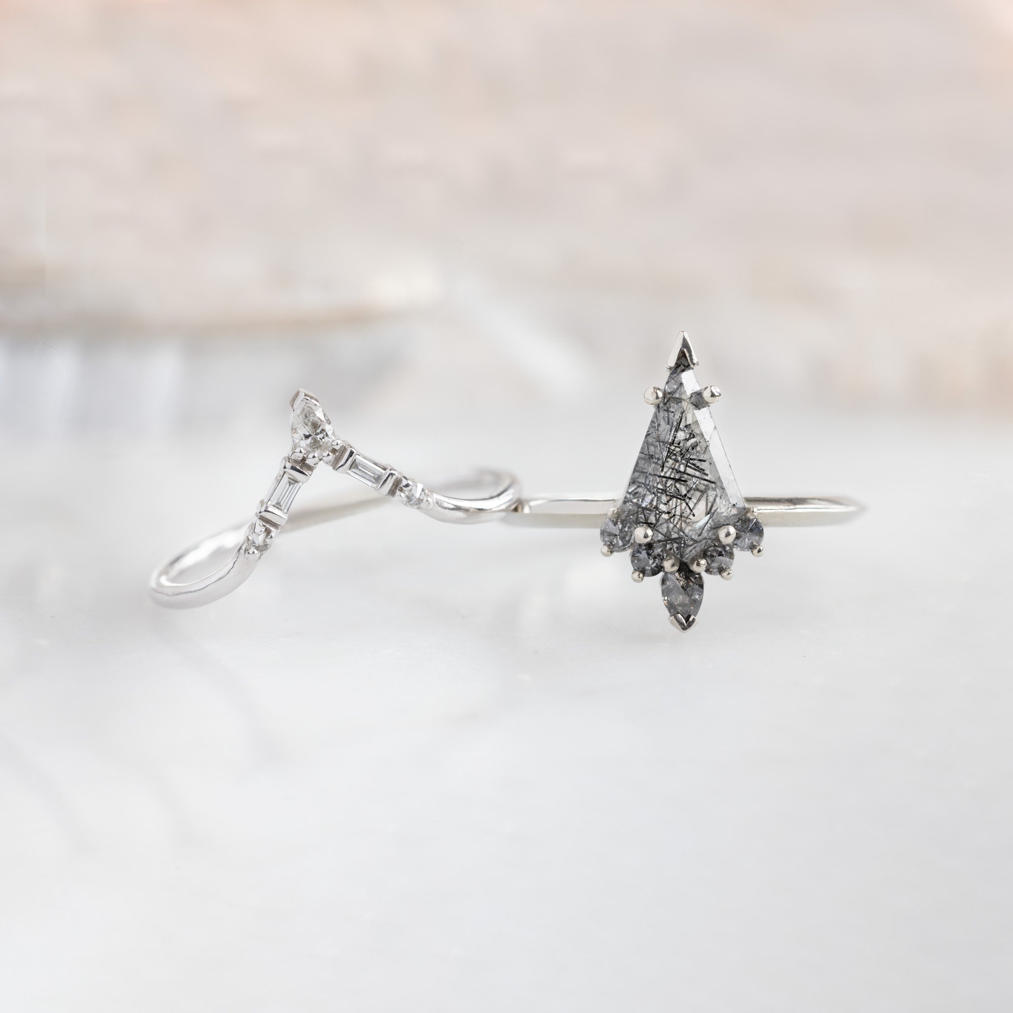 The Aster Ring | Build Your Own Kite Tourmaline in Quartz Engagement Ring