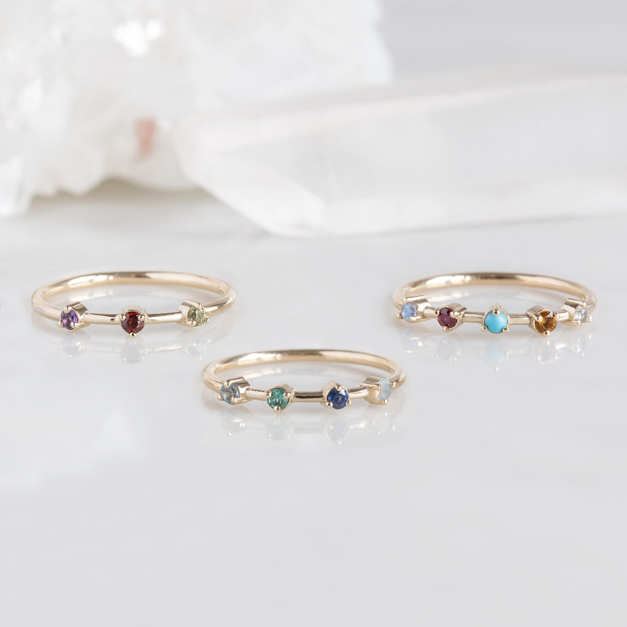 The Custom Multi-Birthstone Ring | 3 Stones