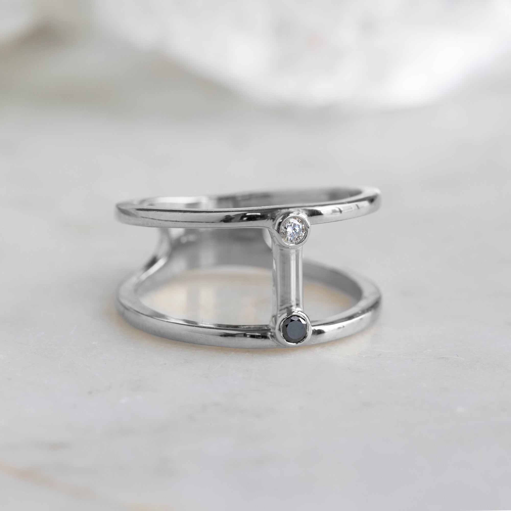 The Duality Diamond Cage Ring | Yellow, Rose or White Gold