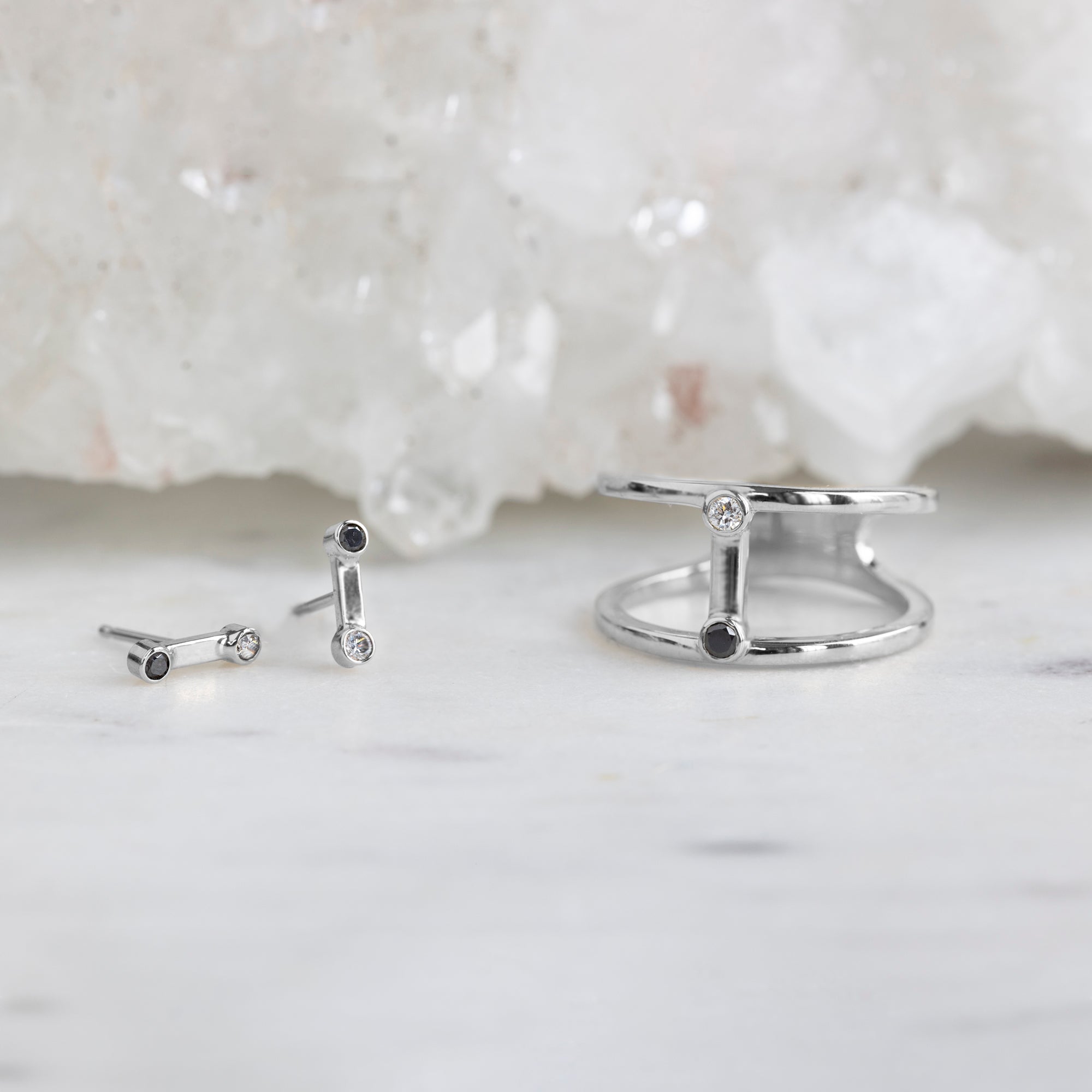 The Duality Diamond Cage Ring | Yellow, Rose or White Gold