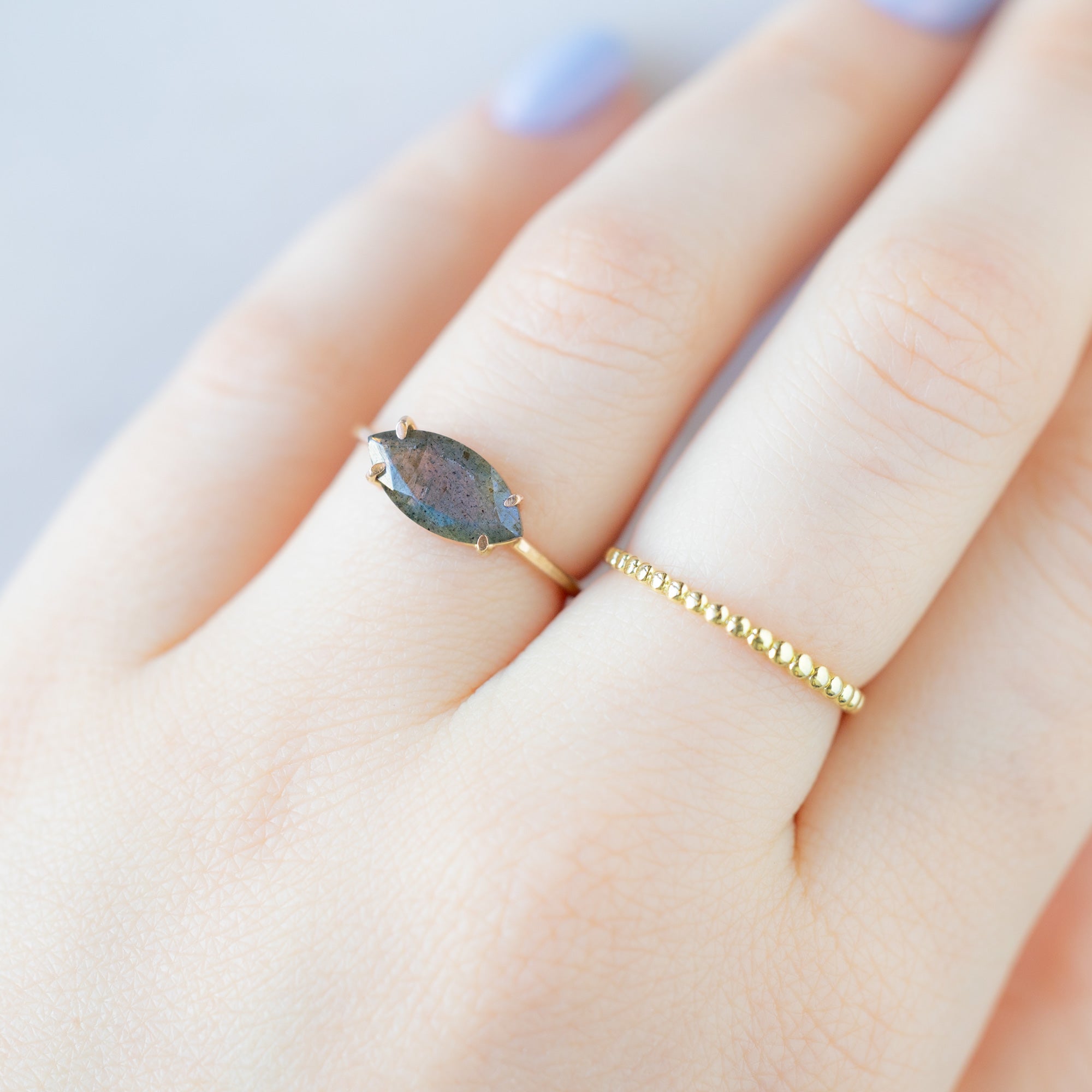 The Labradorite Marquise Ring | Yellow, Rose or Sterling Silver