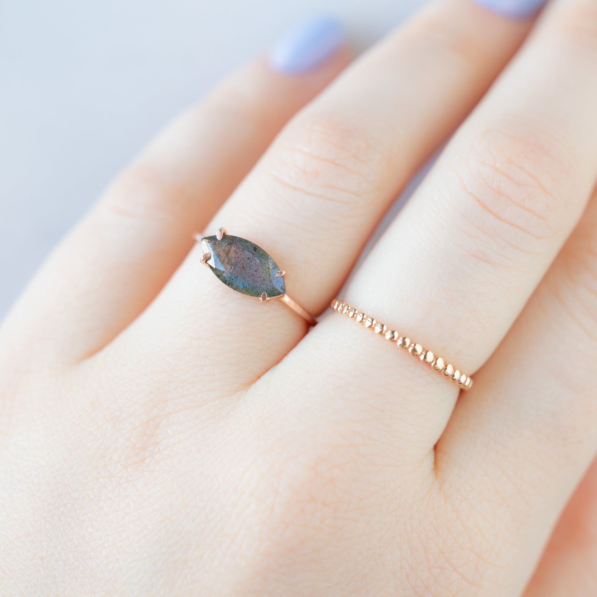 The Labradorite Marquise Ring | Yellow, Rose or Sterling Silver